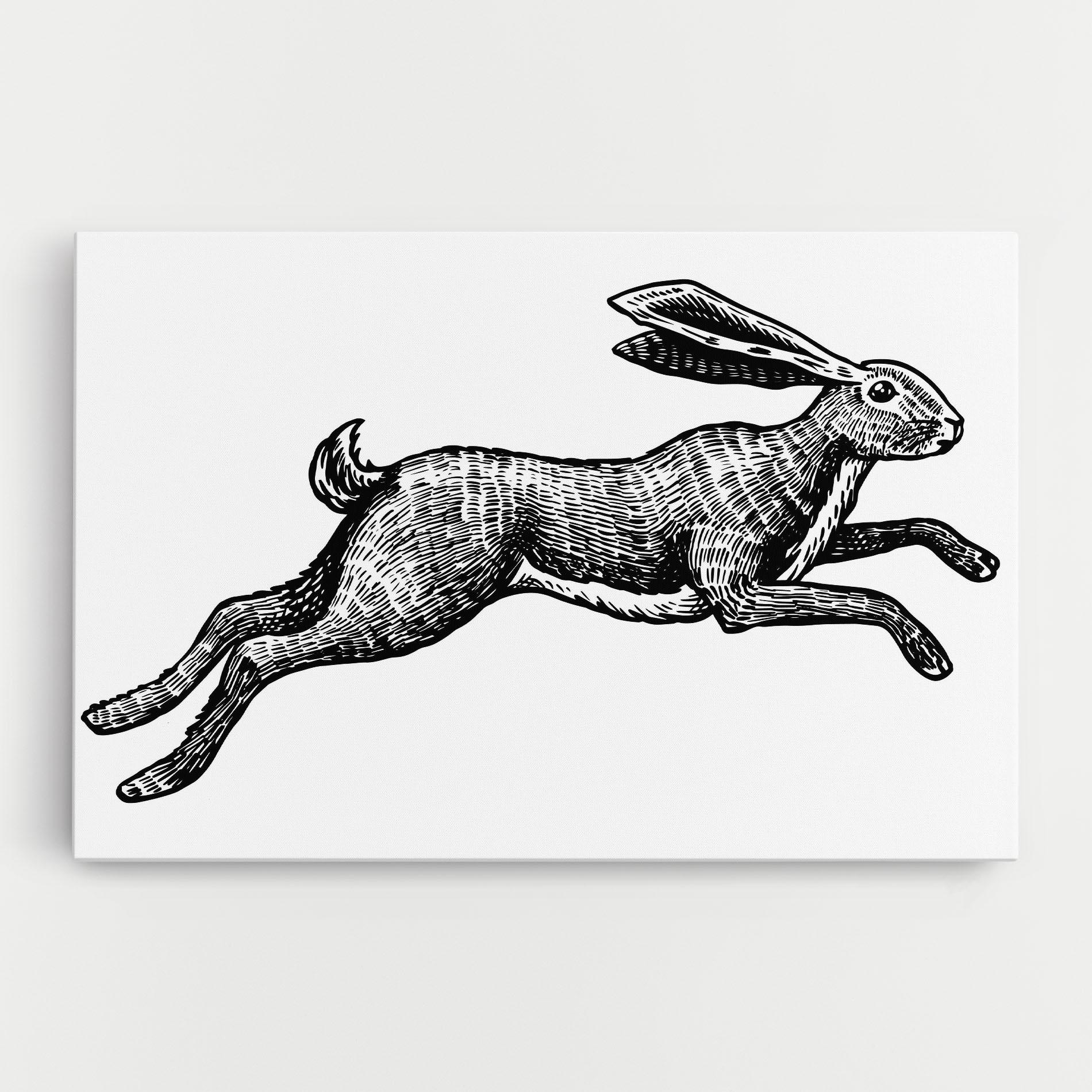Vászonkép Black Line Bunny mockup 0