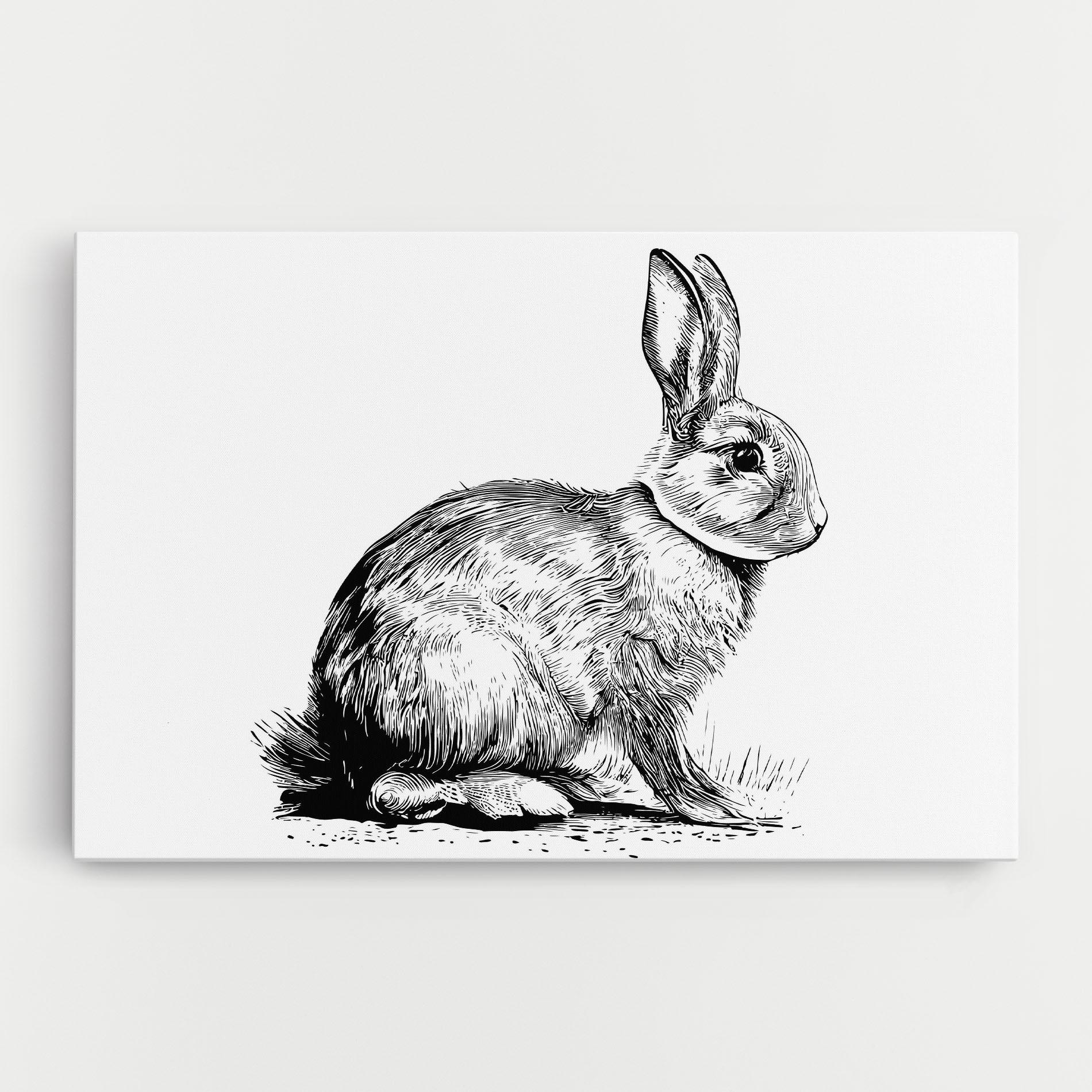Vászonkép Bunny Black Lines mockup 0