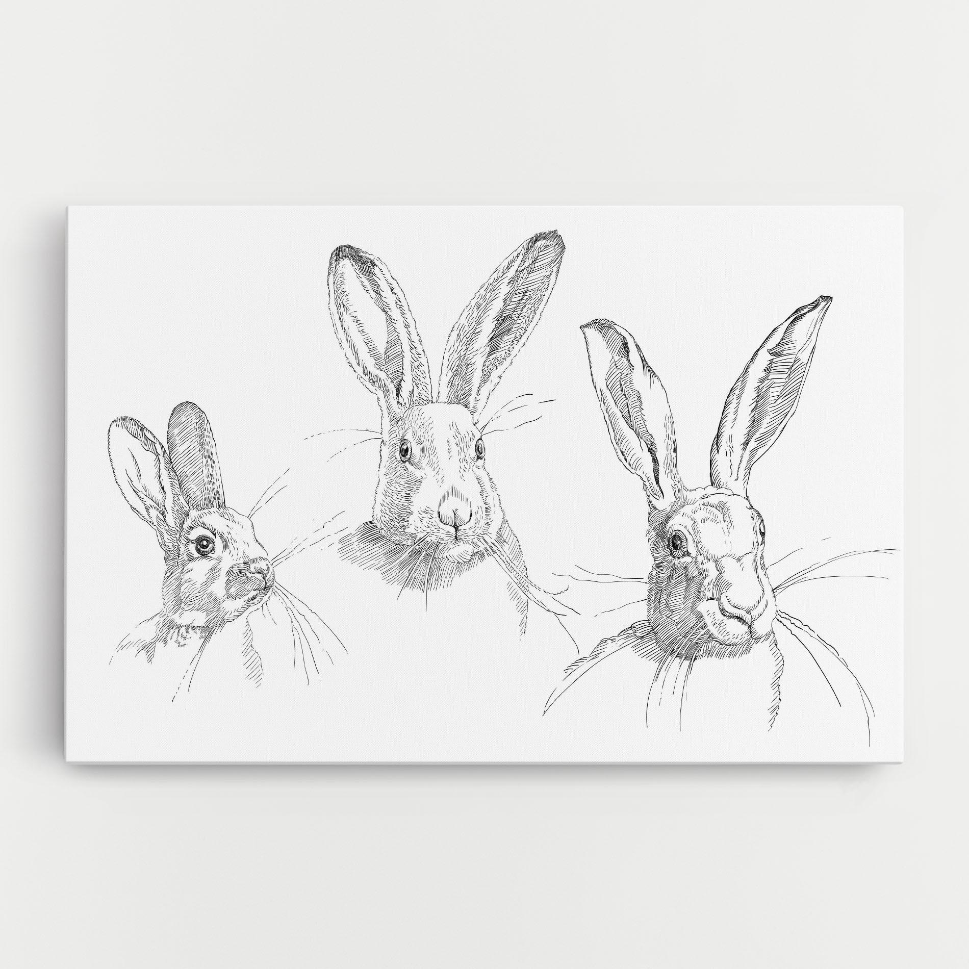 Vászonkép Hand Drawn Bunny mockup 0