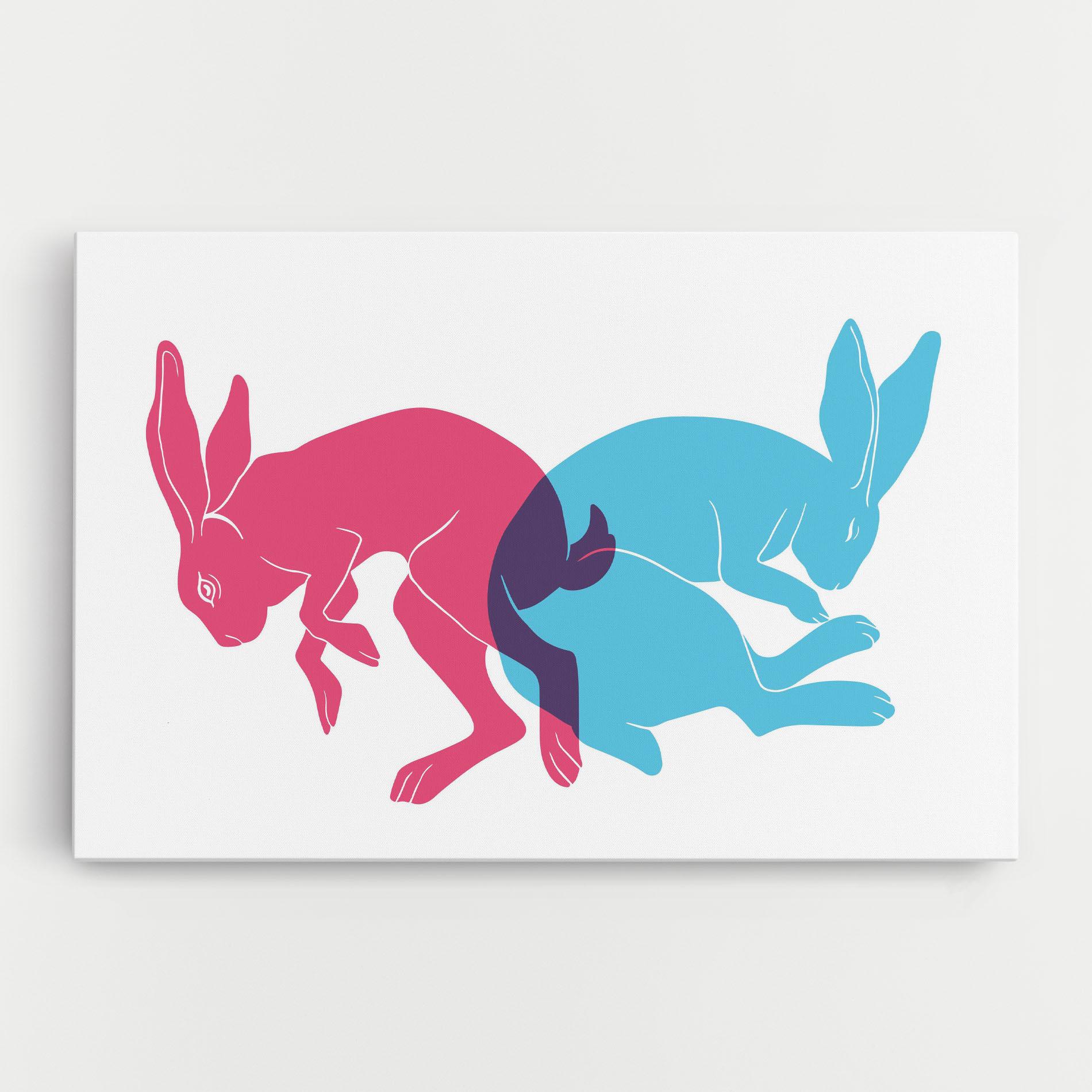 Vászonkép Rabbits Riso mockup 0