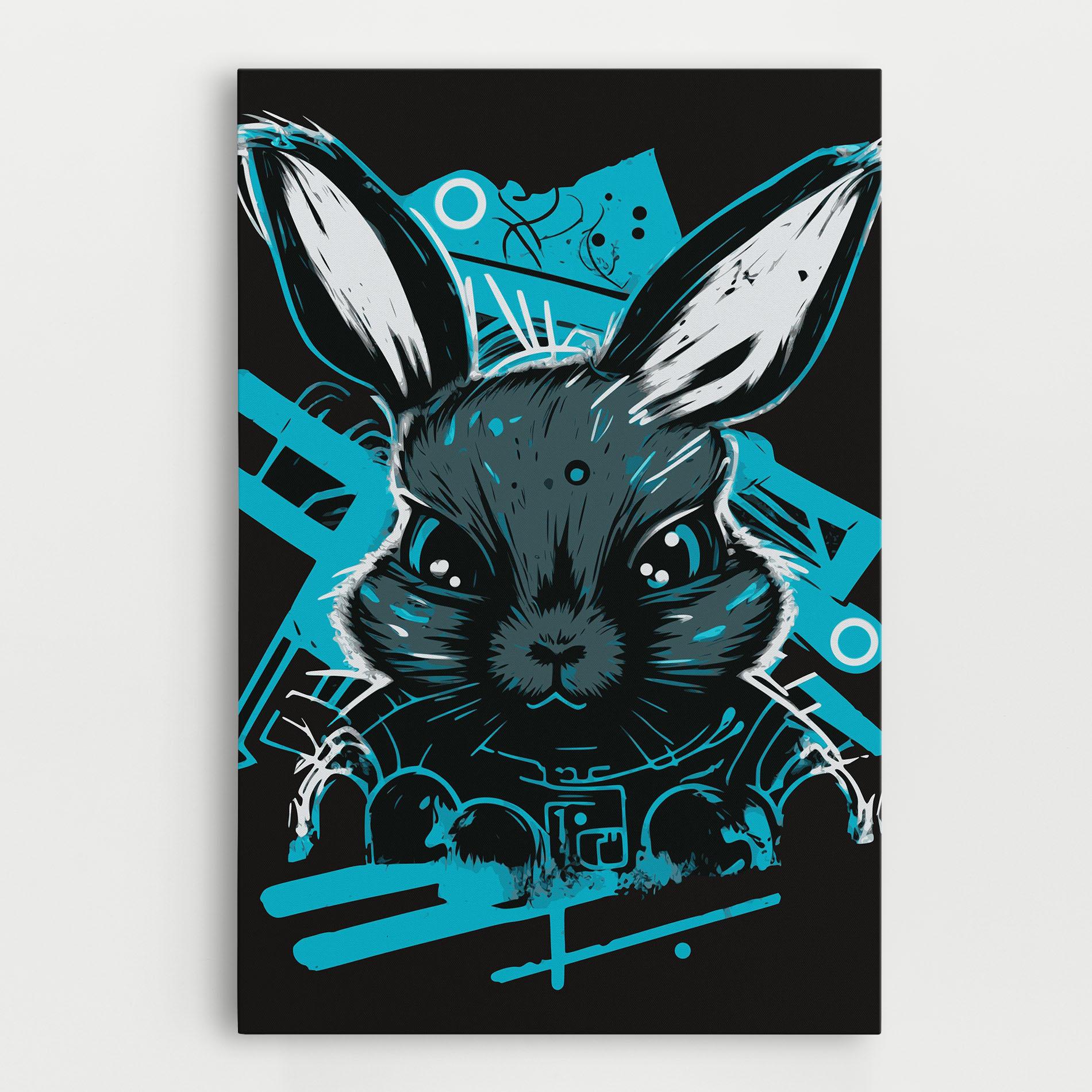 Vászonkép Grey Blue Bunny mockup 0