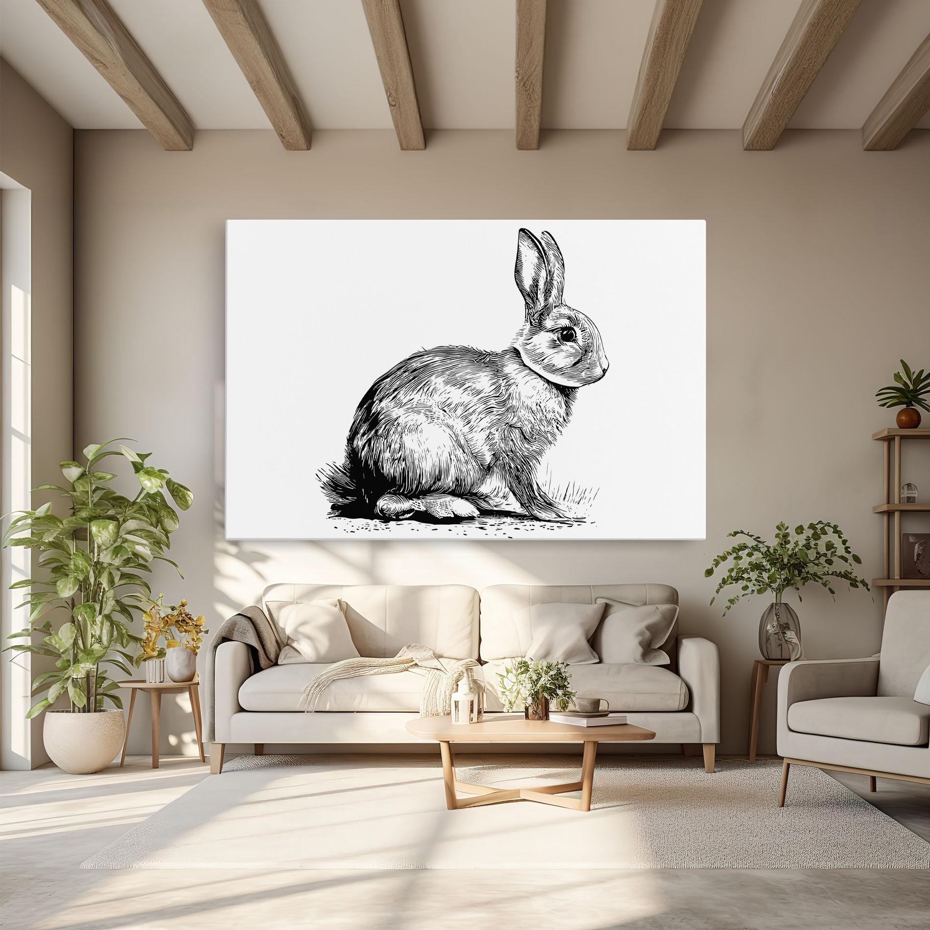 Vászonkép Bunny Black Lines mockup 6