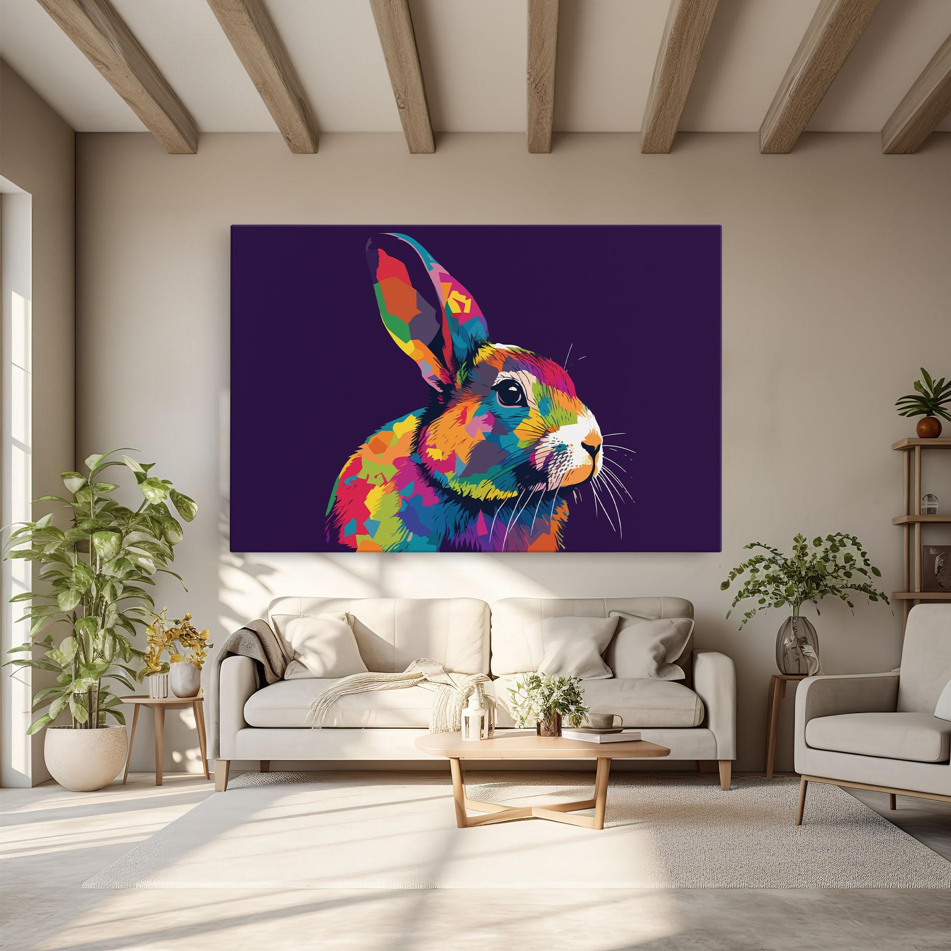 Vászonkép Bunny On Purple mockup 6