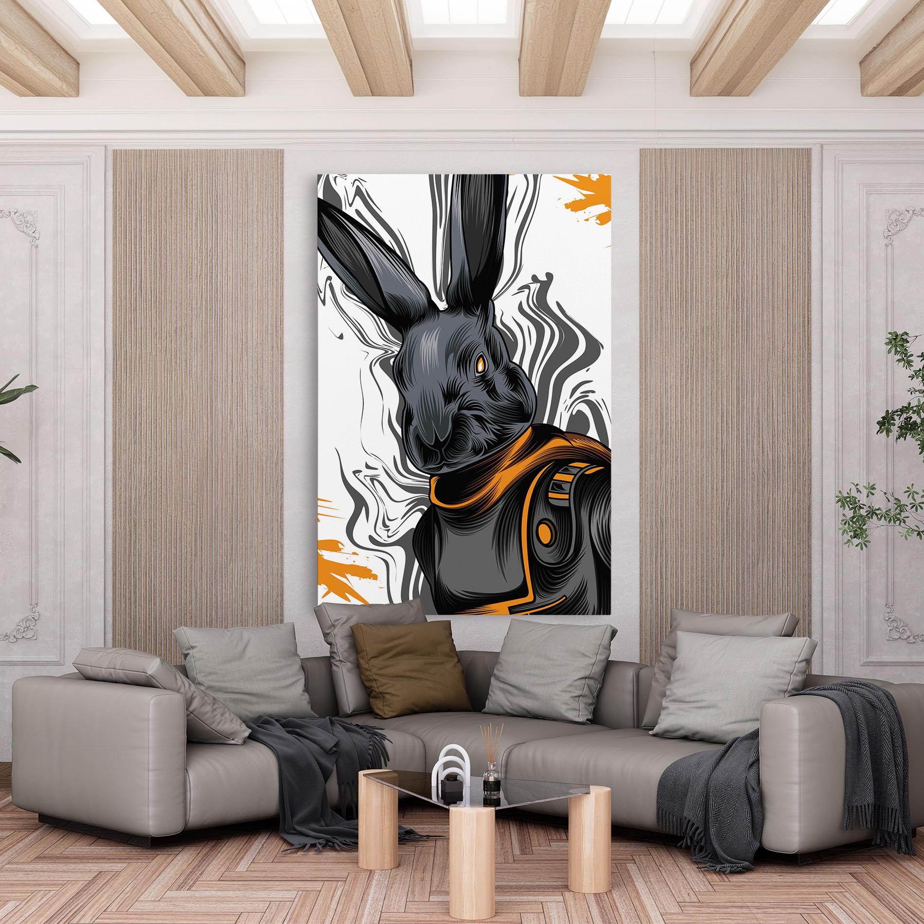 Vászonkép Cyborg Yellow Bunny mockup 6