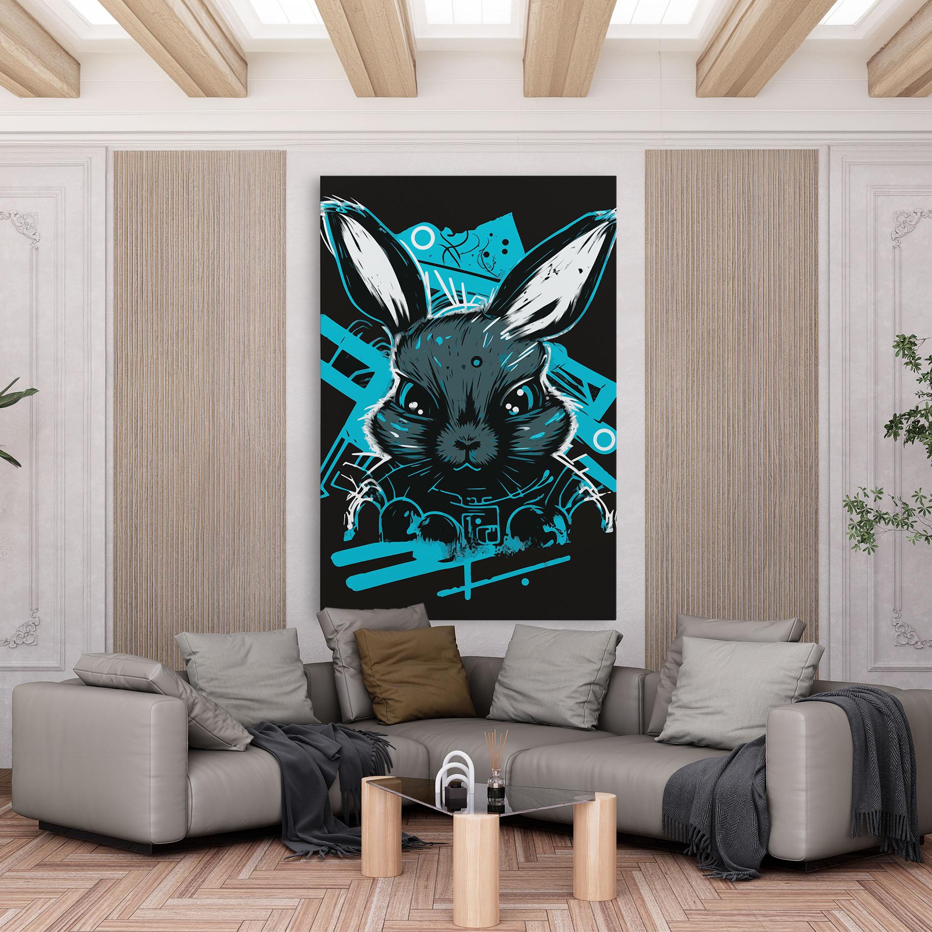 Vászonkép Grey Blue Bunny mockup 6