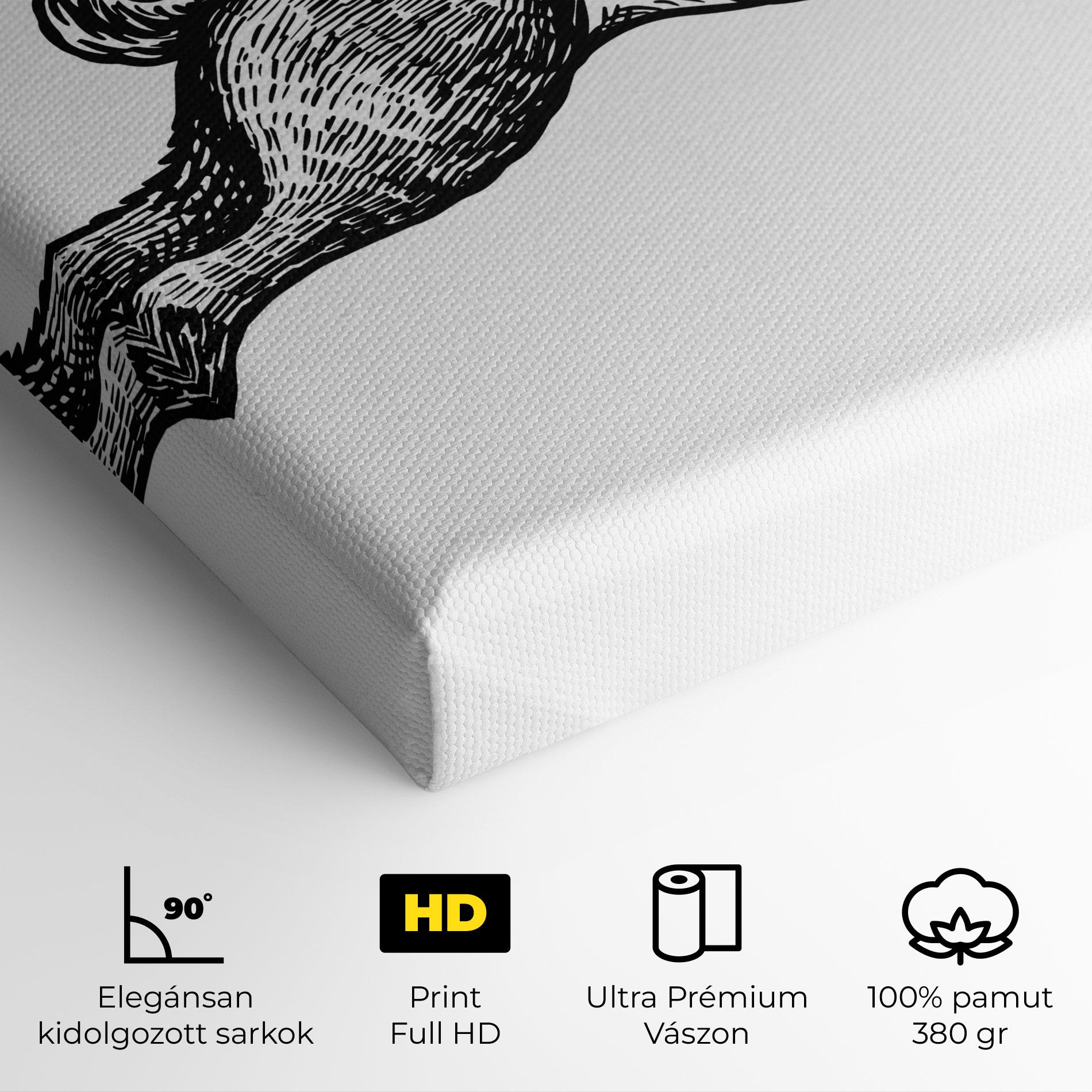 Vászonkép Black Line Bunny mockup 4