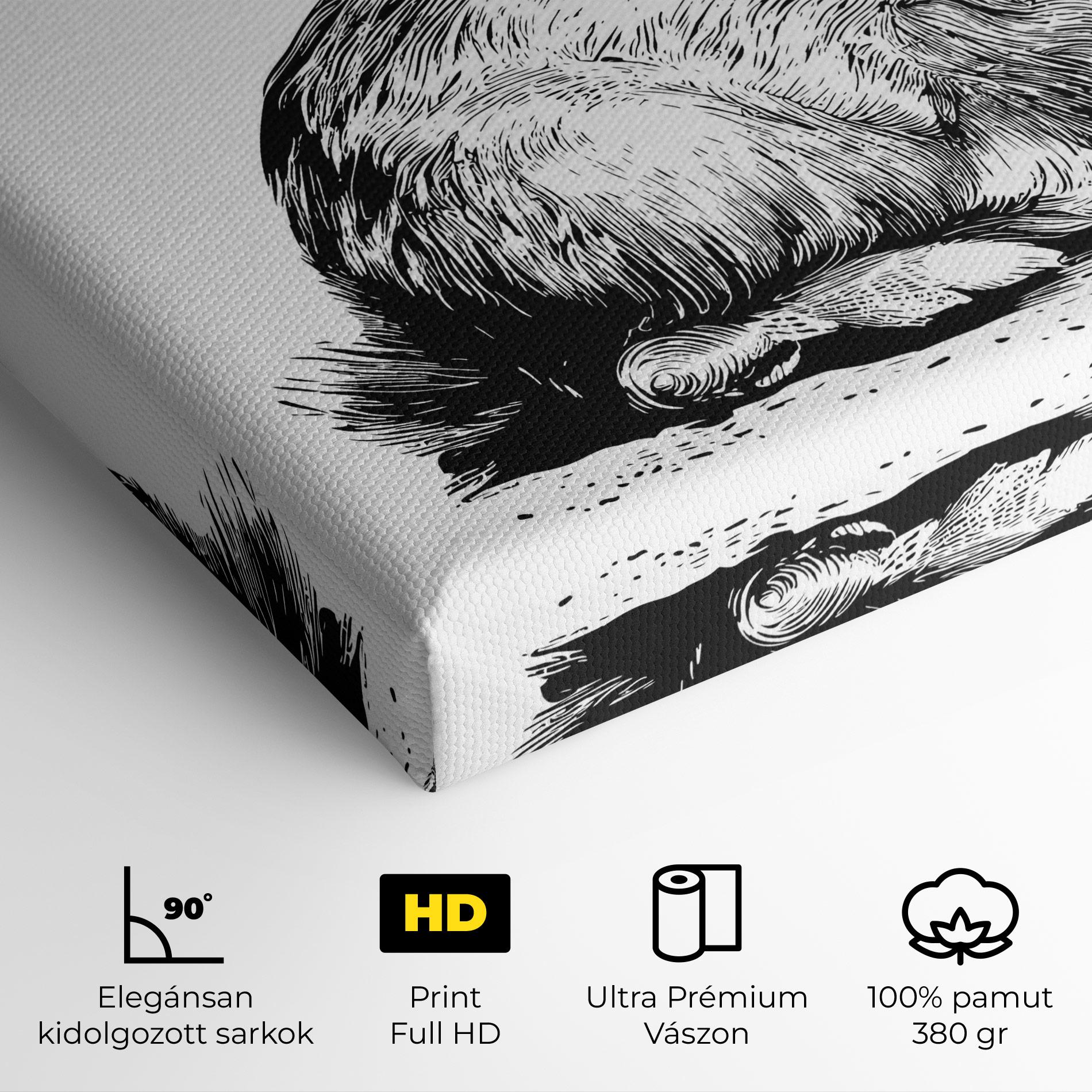 Vászonkép Bunny Black Lines mockup 4