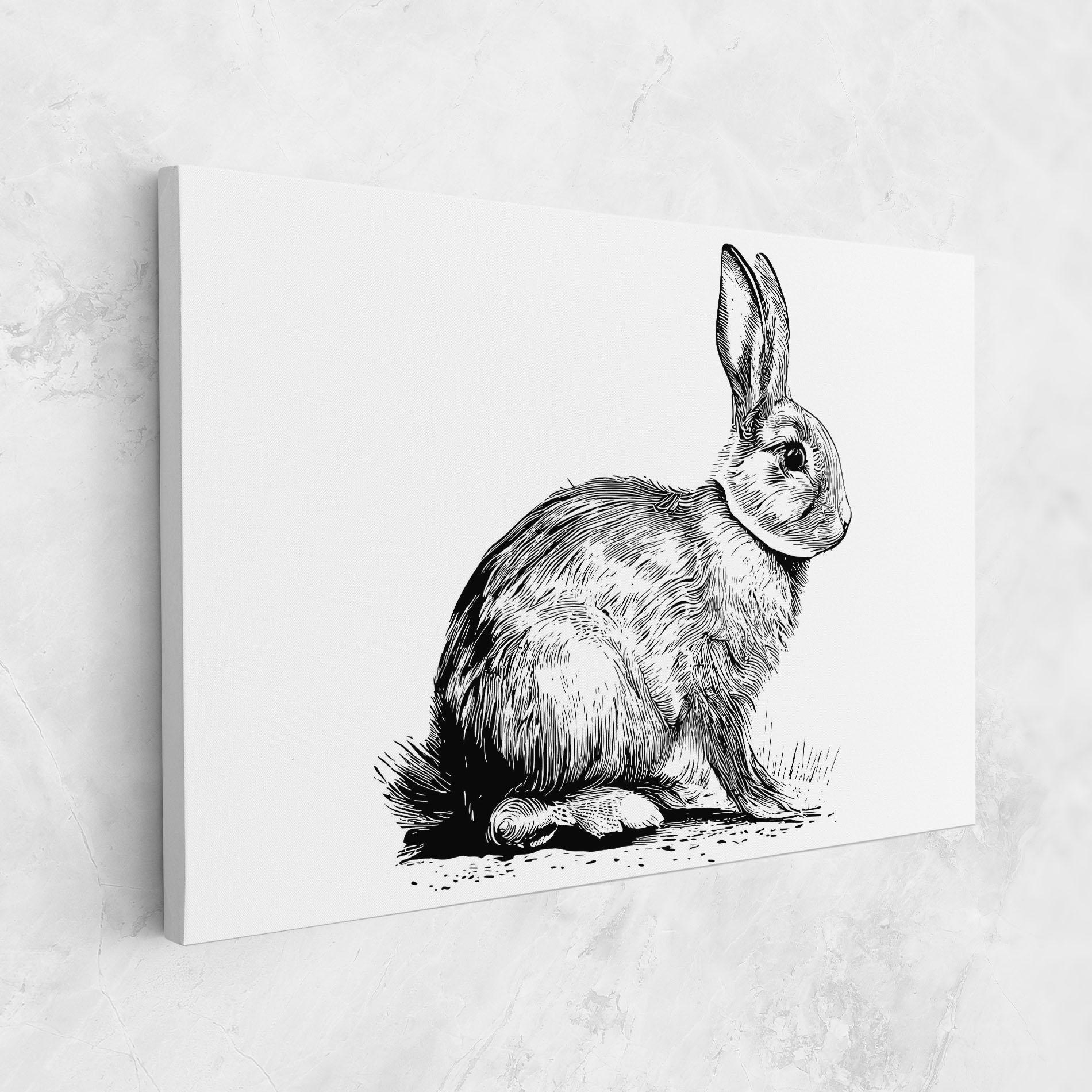 Vászonkép Bunny Black Lines mockup 1