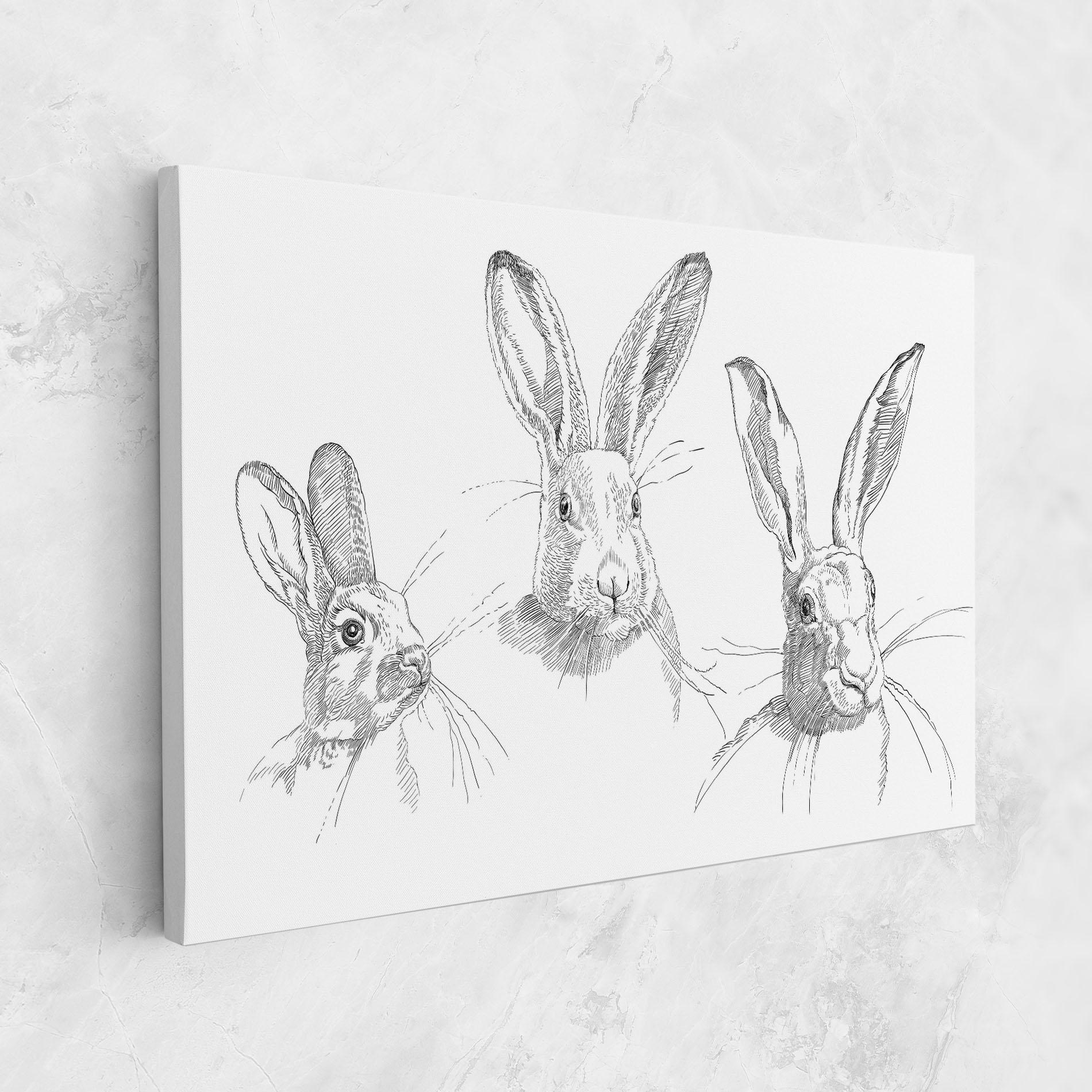 Vászonkép Hand Drawn Bunny mockup 1