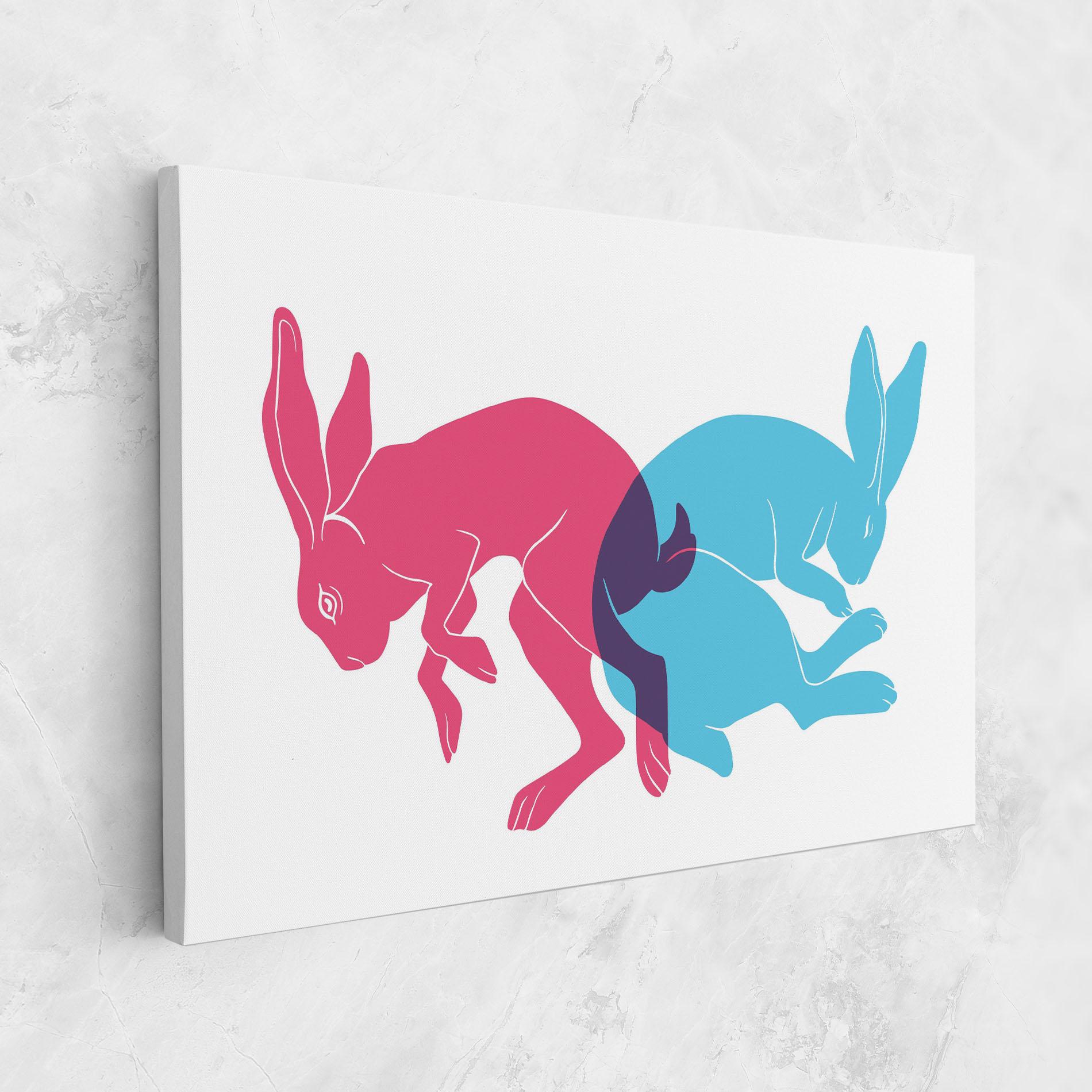 Vászonkép Rabbits Riso mockup 1