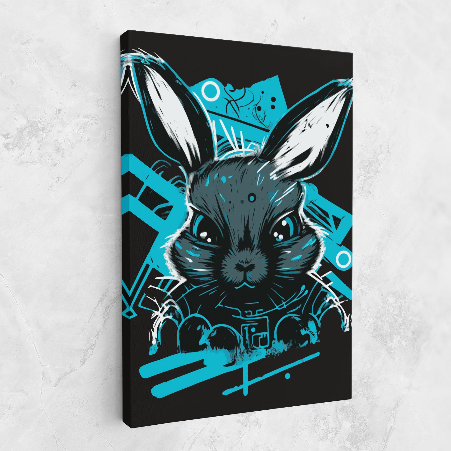 Vászonkép Grey Blue Bunny mockup 1