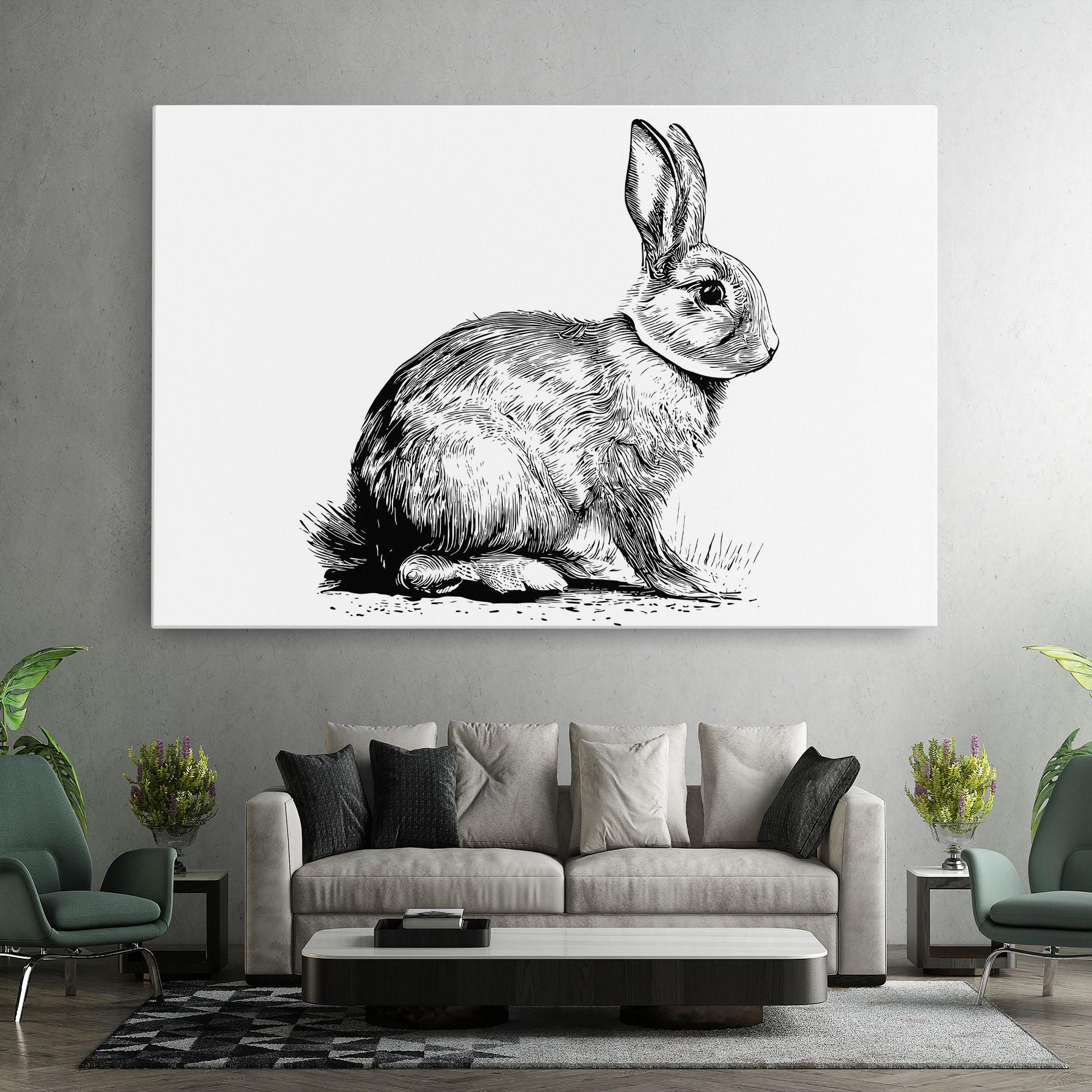 Vászonkép Bunny Black Lines mockup 7