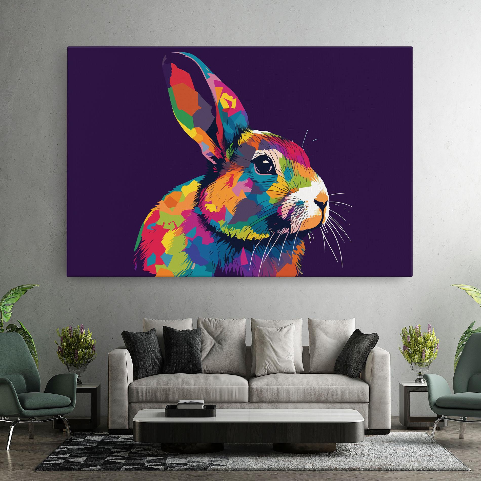 Vászonkép Bunny On Purple mockup 7