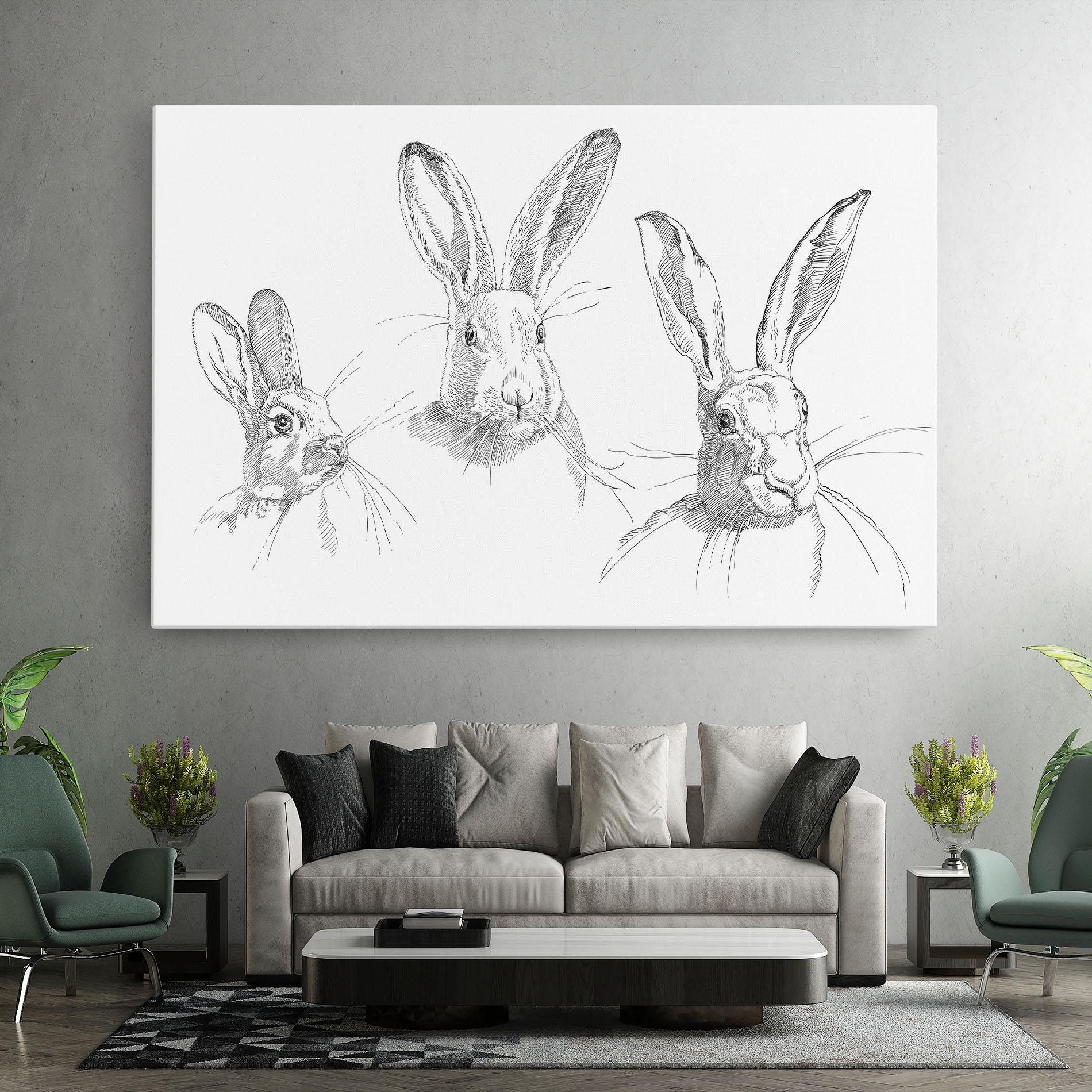 Vászonkép Hand Drawn Bunny mockup 7