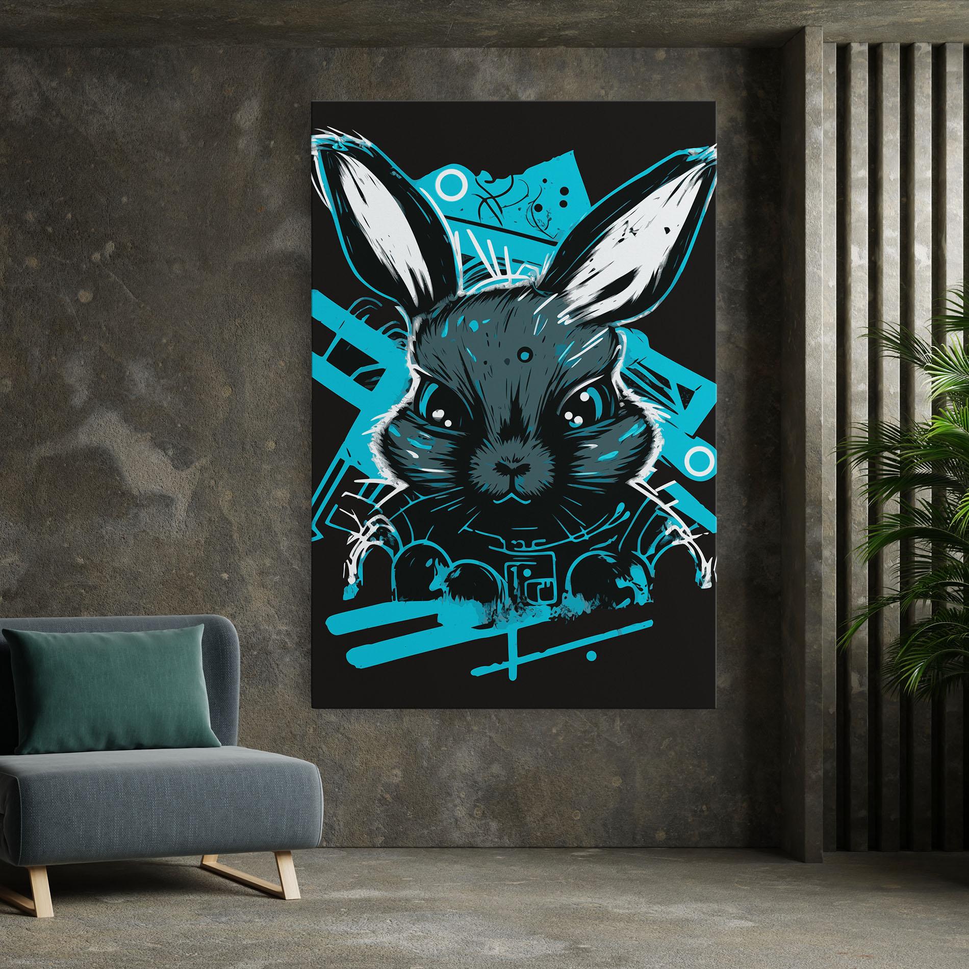 Vászonkép Grey Blue Bunny mockup 7