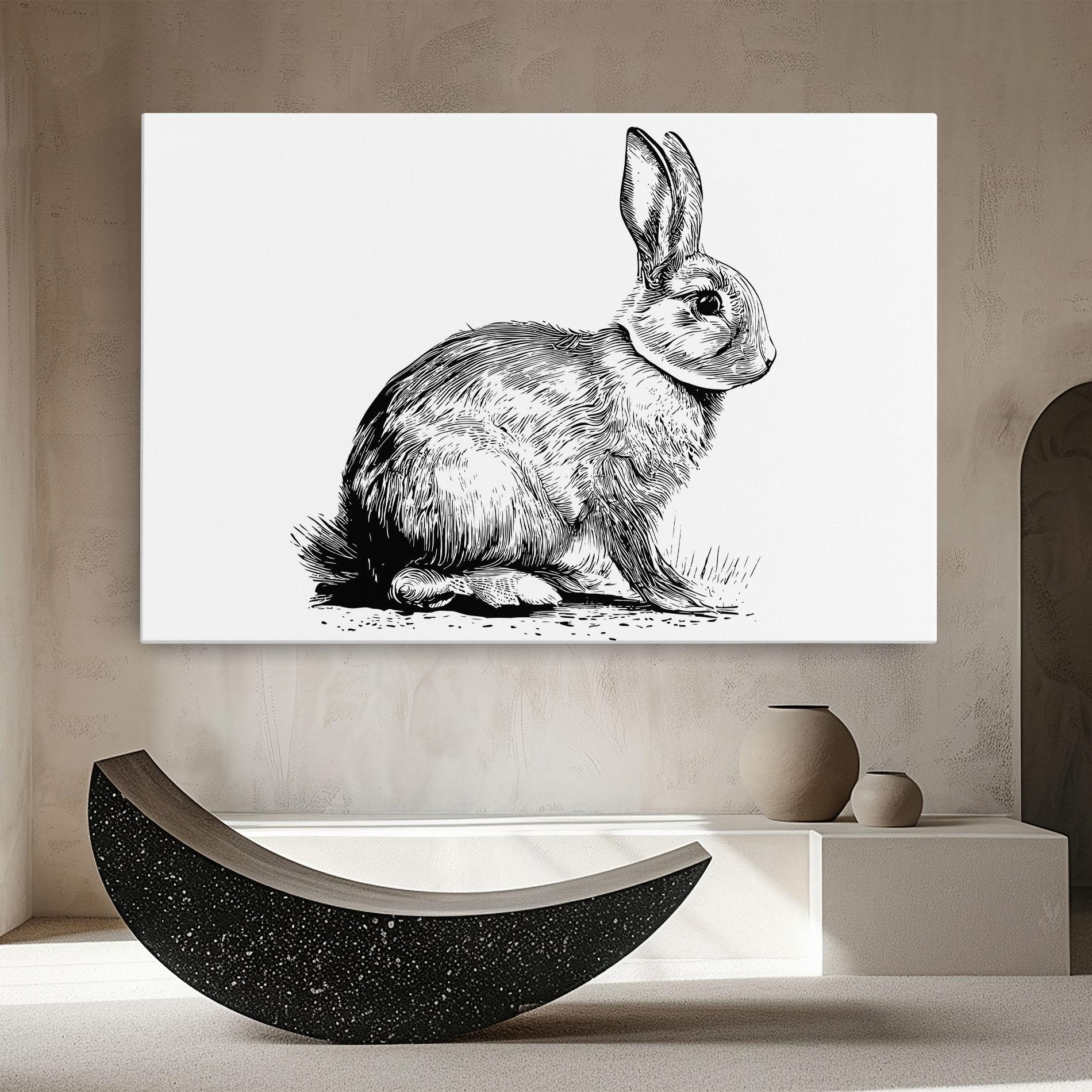Vászonkép Bunny Black Lines mockup 8