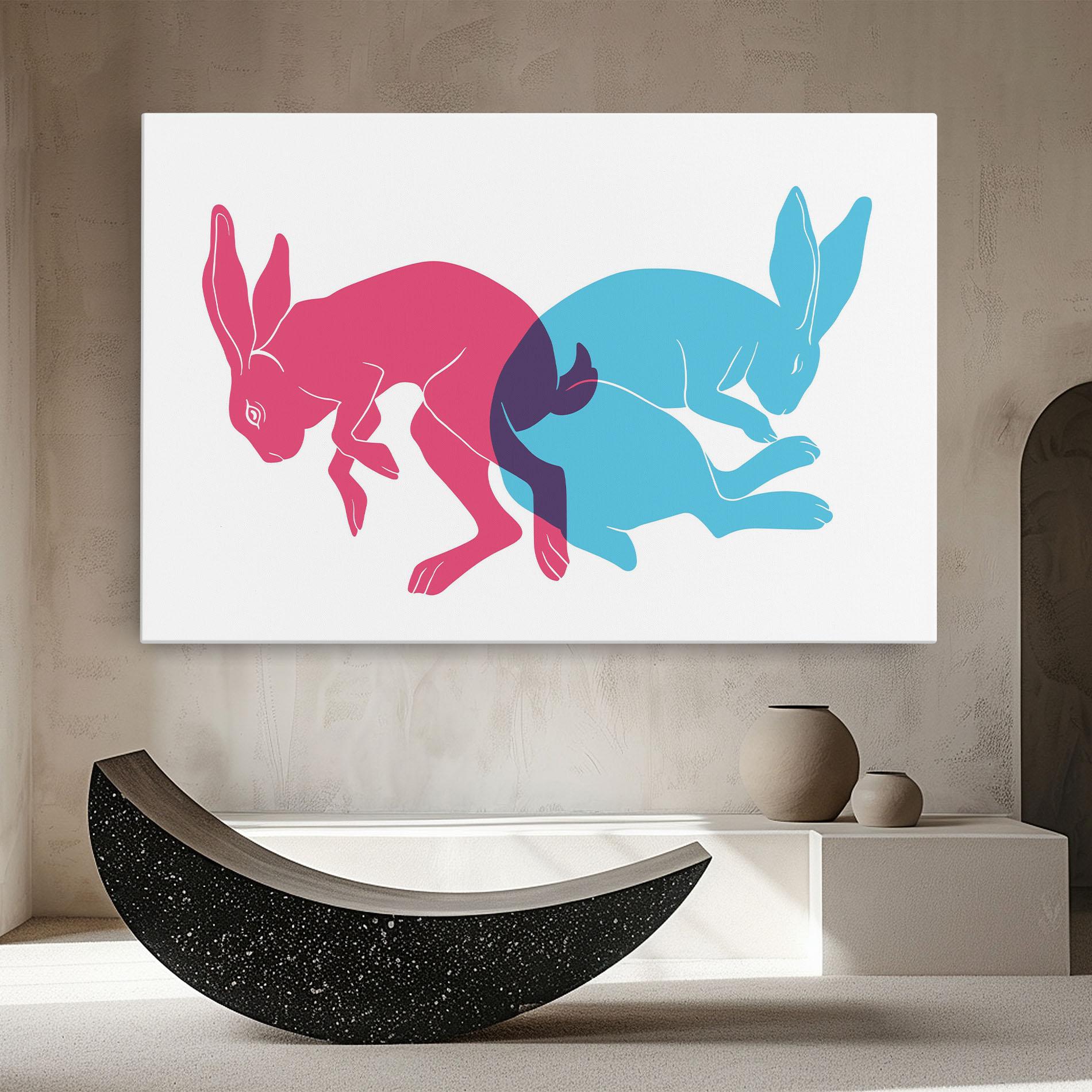 Vászonkép Rabbits Riso mockup 8