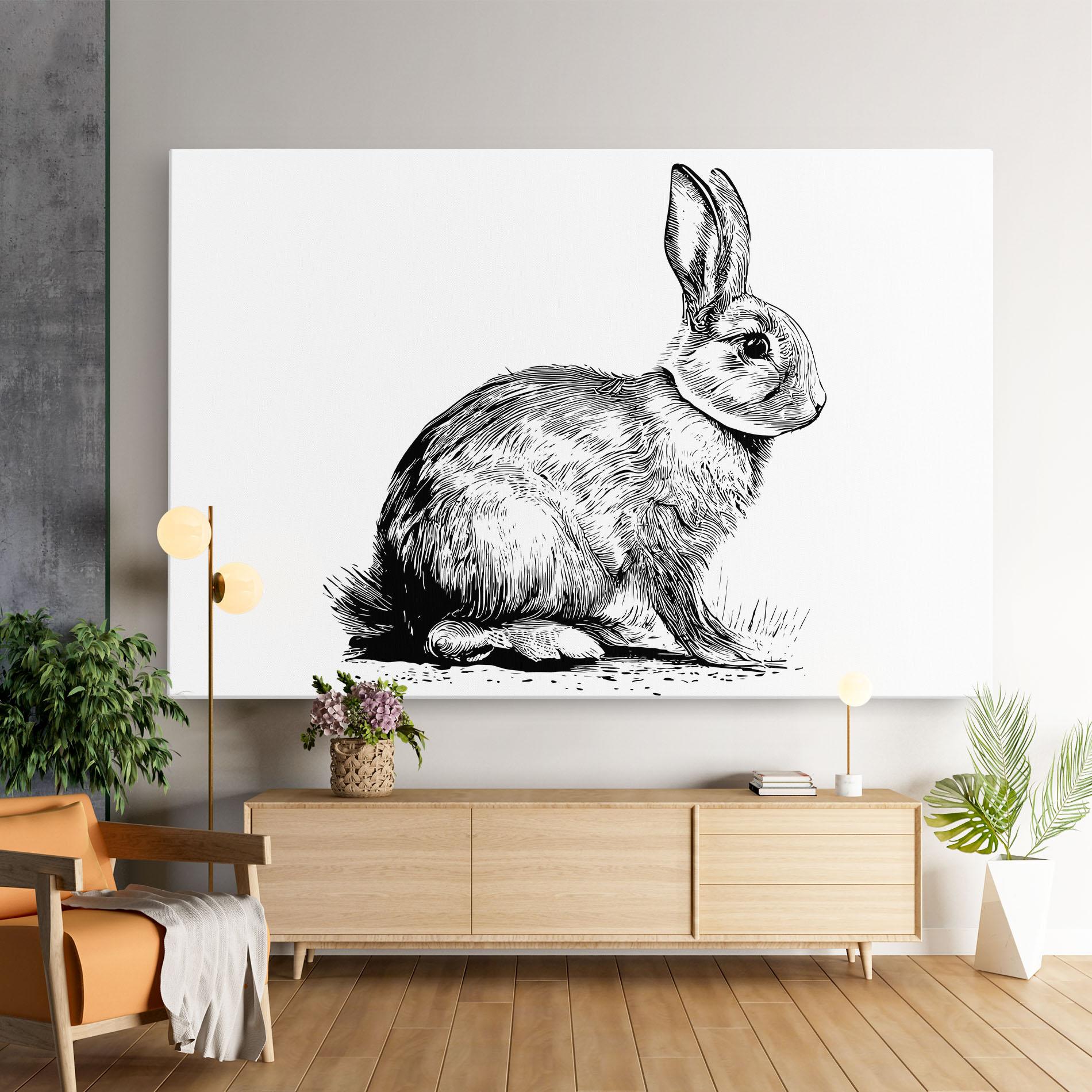 Vászonkép Bunny Black Lines mockup 9
