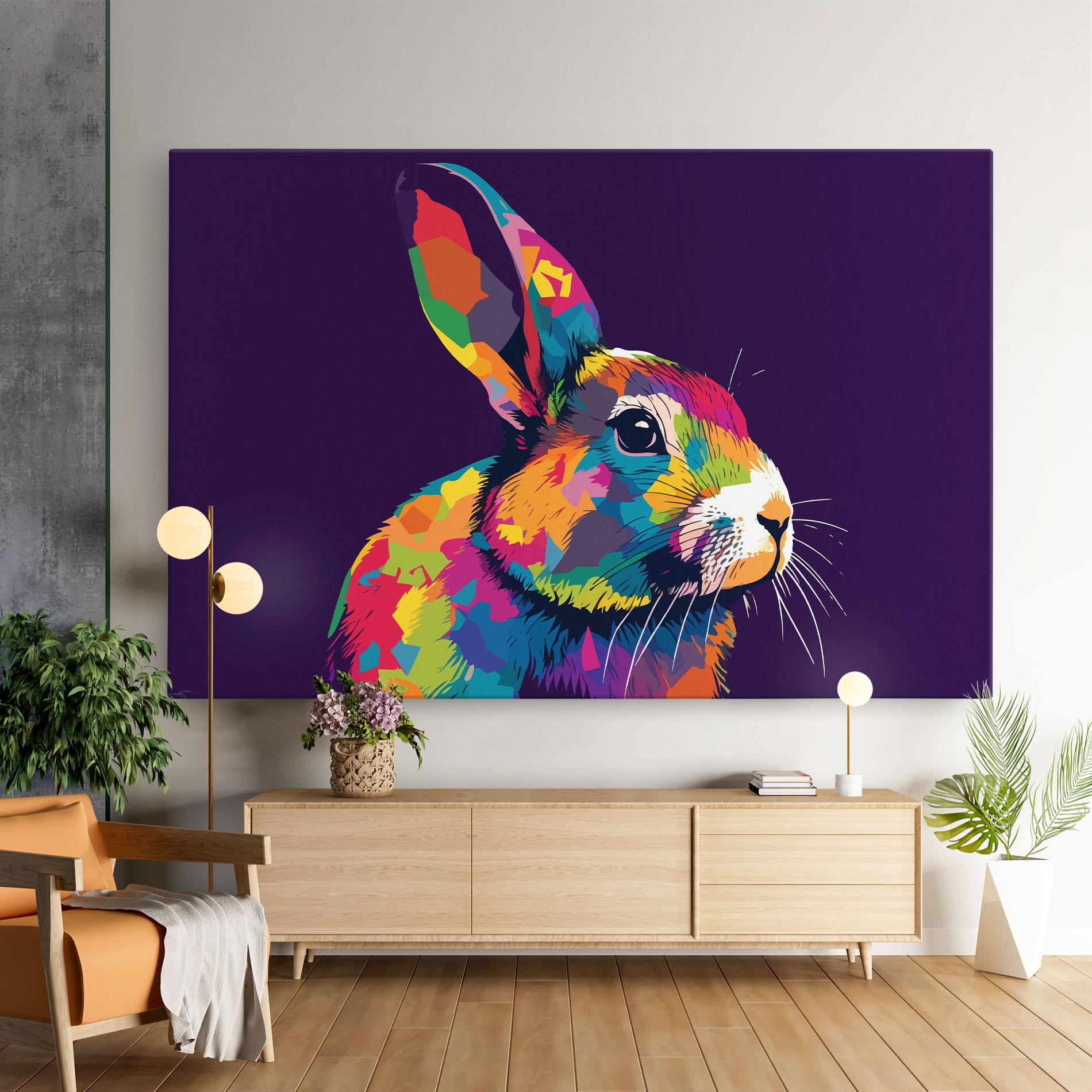 Vászonkép Bunny On Purple mockup 9