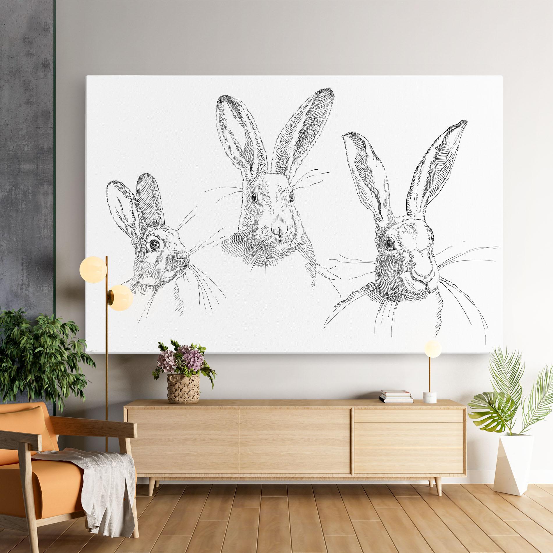 Vászonkép Hand Drawn Bunny mockup 9