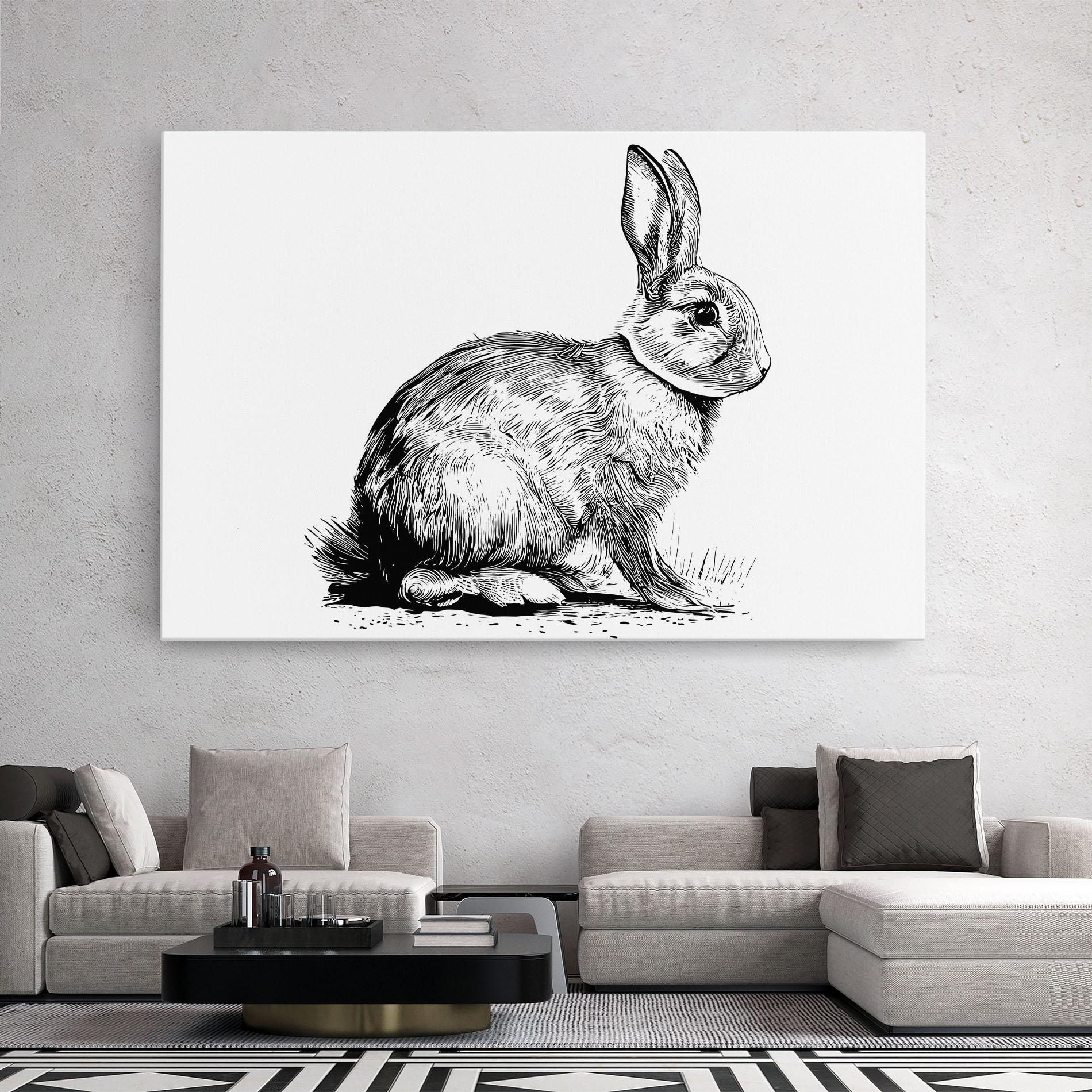 Vászonkép Bunny Black Lines mockup 2