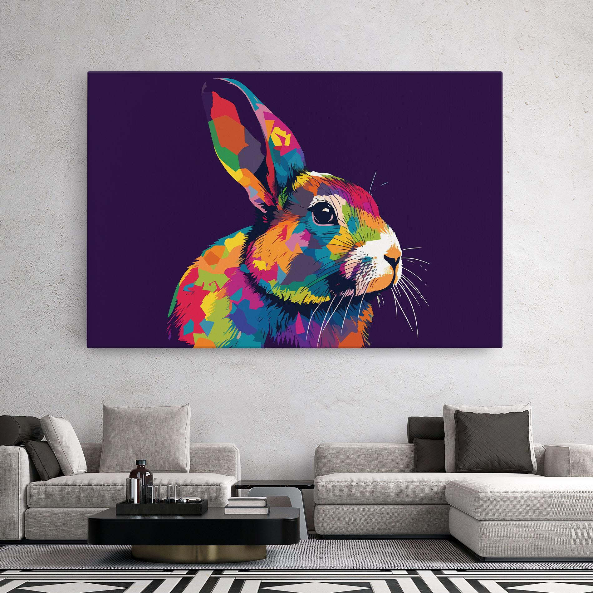 Vászonkép Bunny On Purple mockup 2