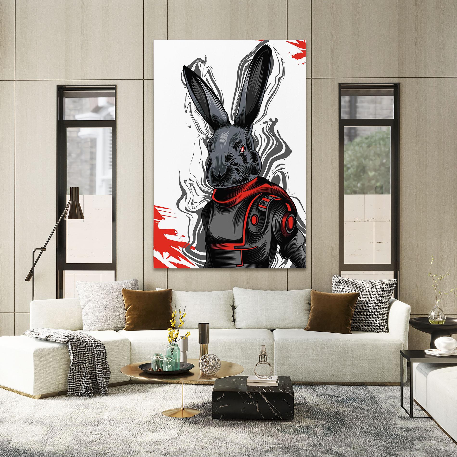Vászonkép Cyborg Red Bunny mockup 2
