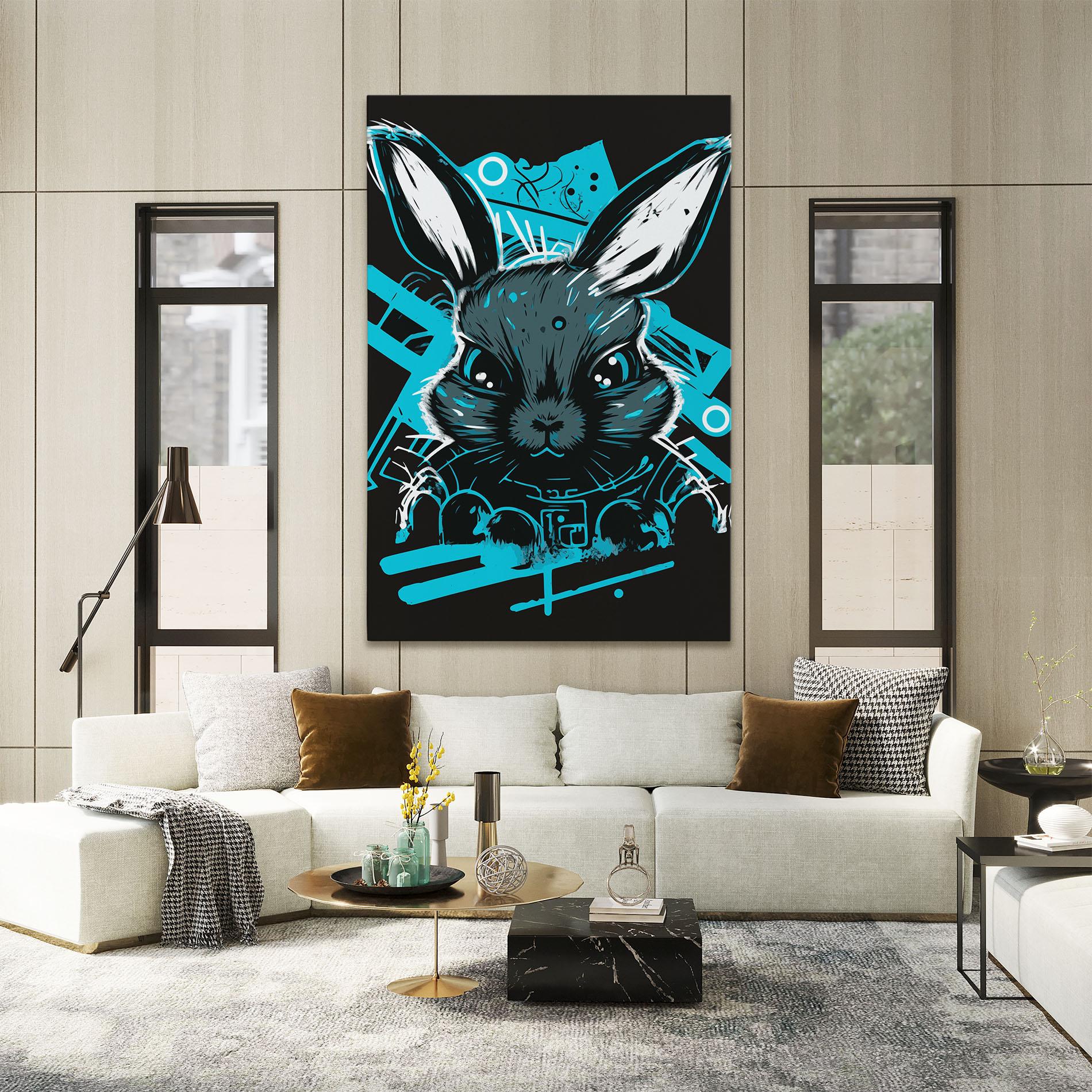 Vászonkép Grey Blue Bunny mockup 2