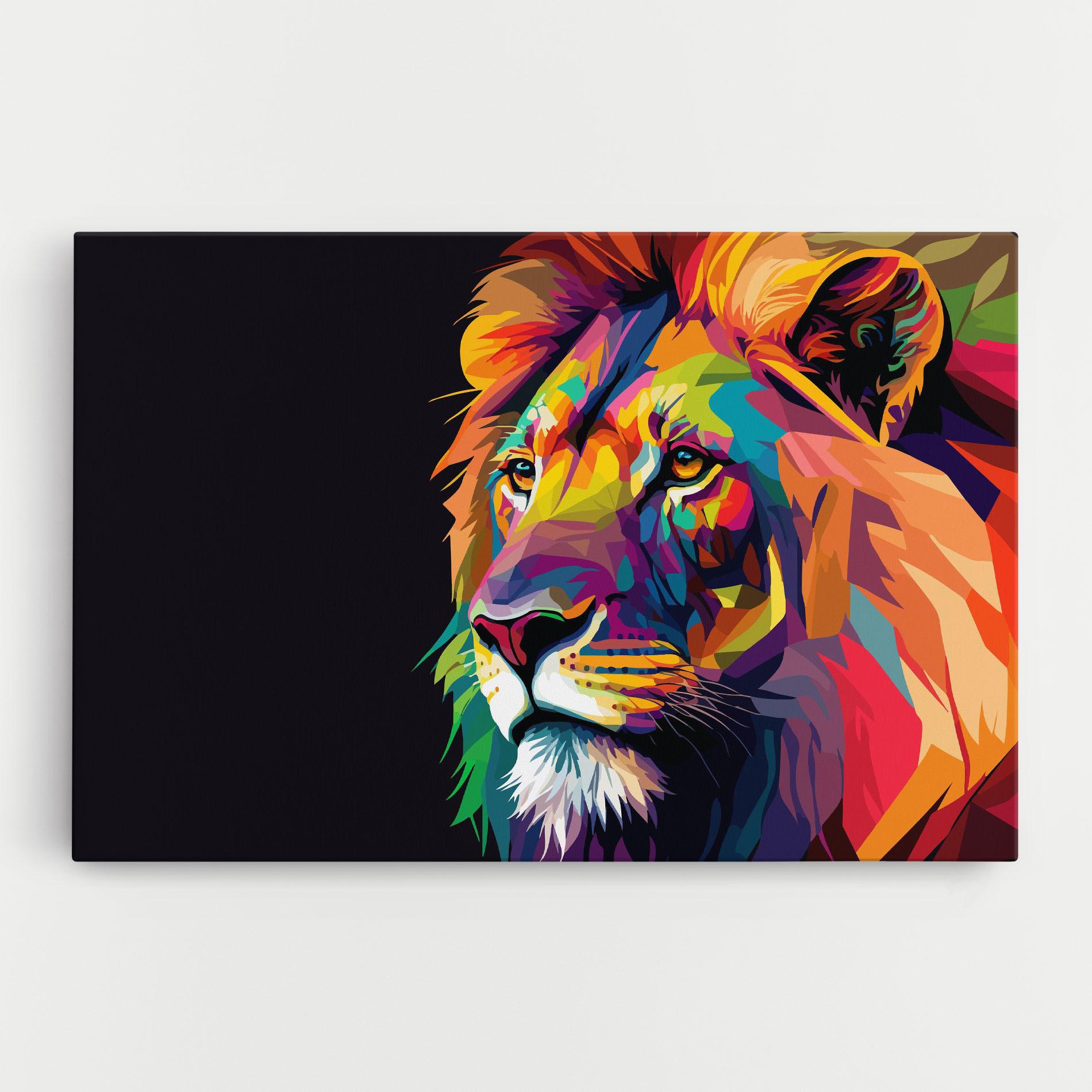 Vászonkép Colorful Lion mockup 0