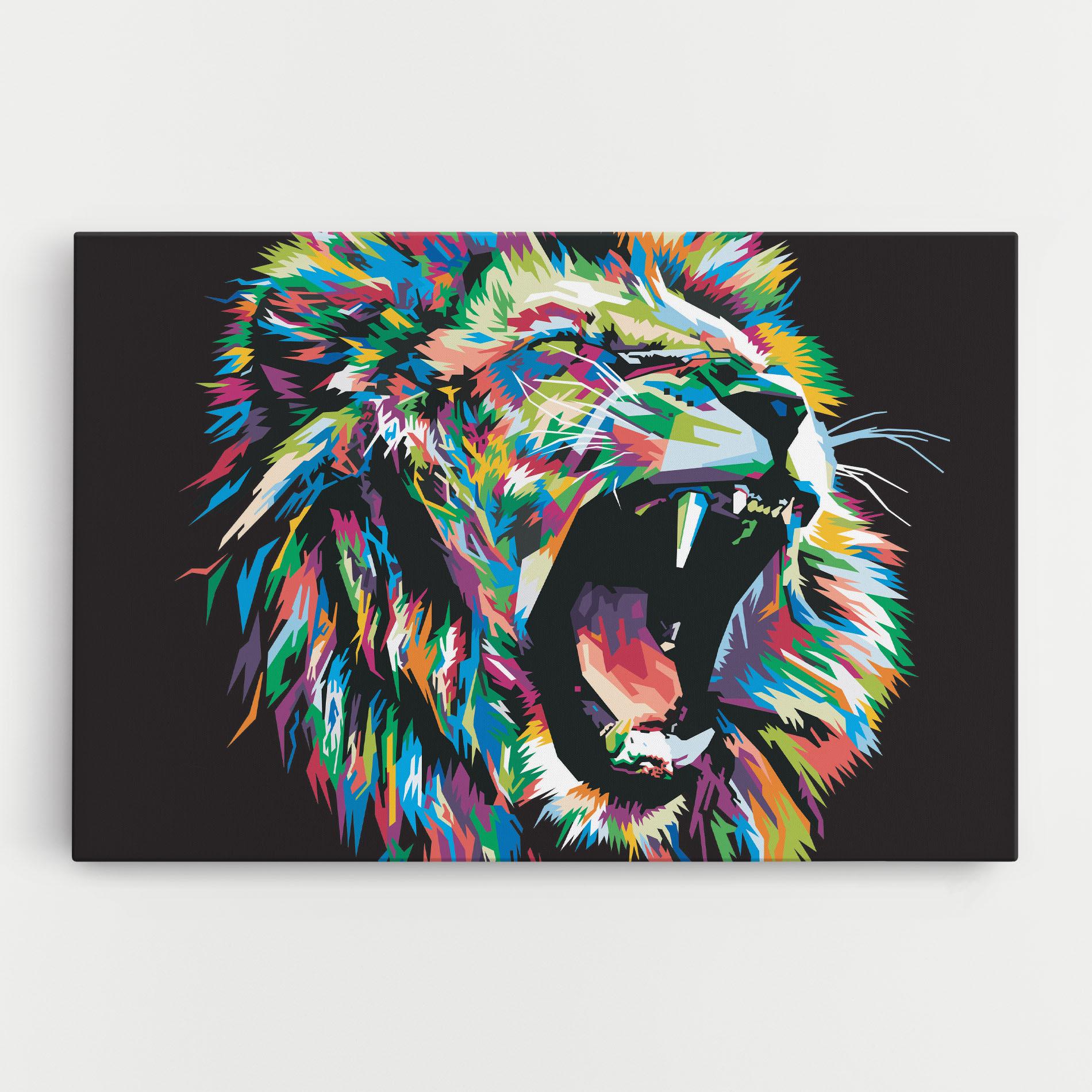 Vászonkép Green Blue Lion mockup 0