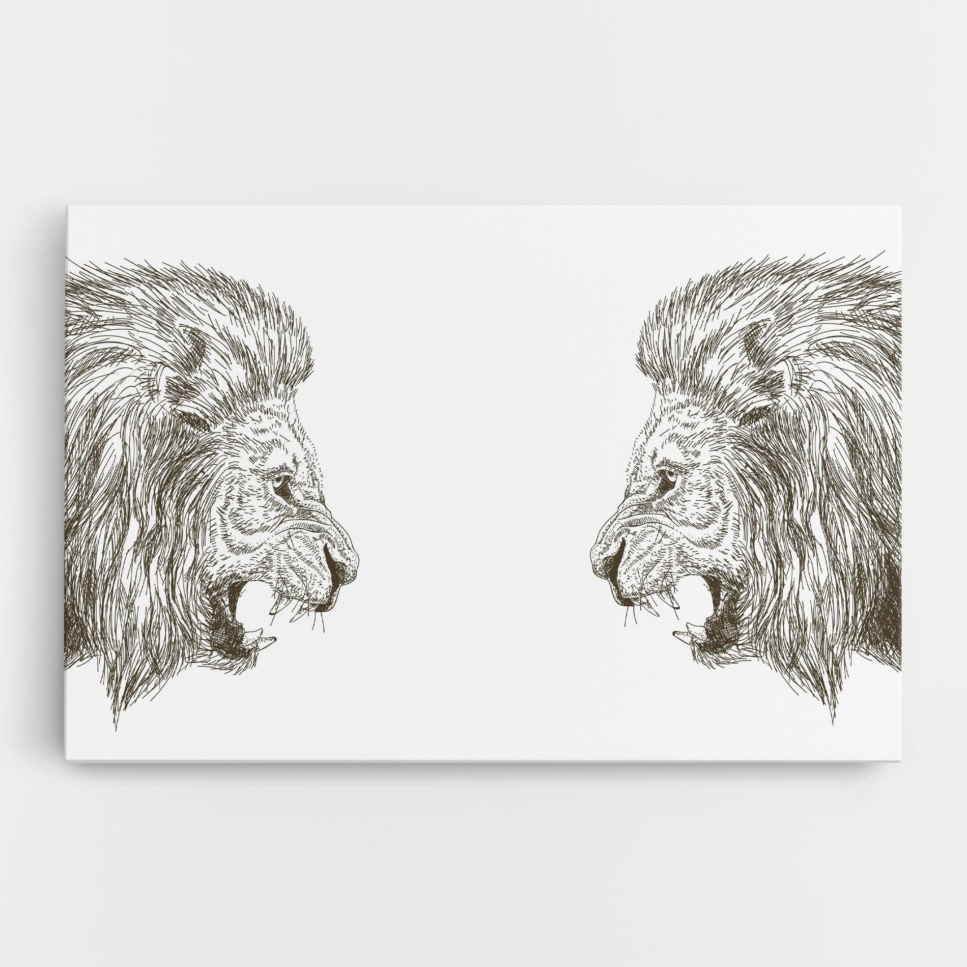 Vászonkép Lion For Text mockup 0