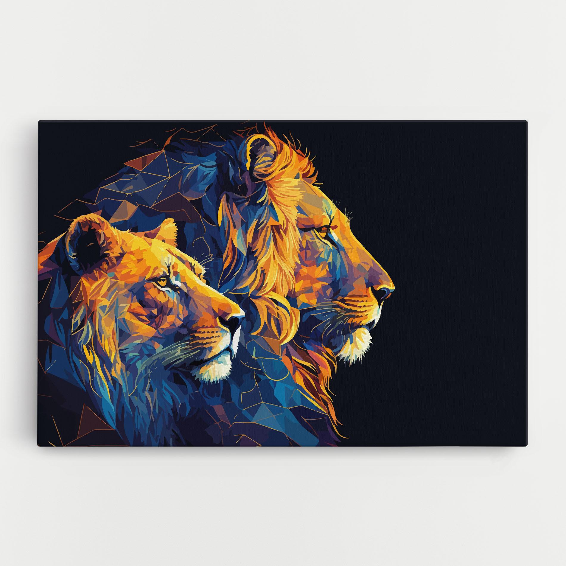 Vászonkép Orange Blue Lion mockup 0