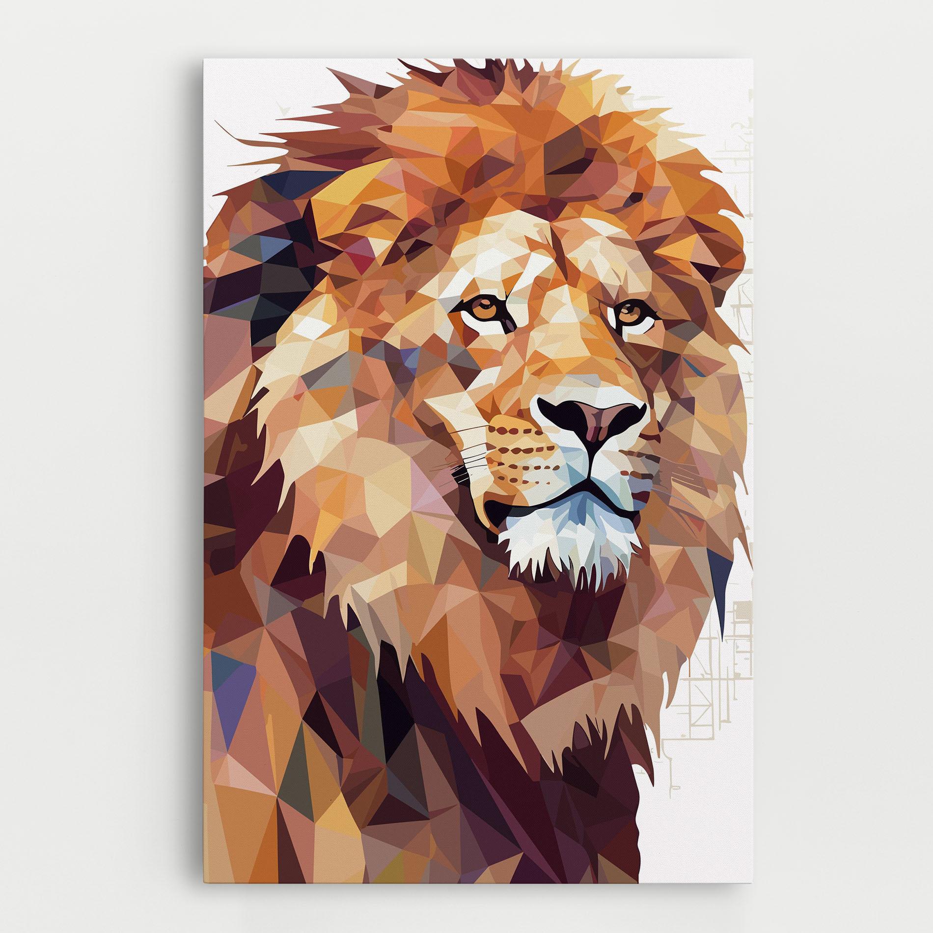 Vászonkép Artistic Lion Head mockup 0