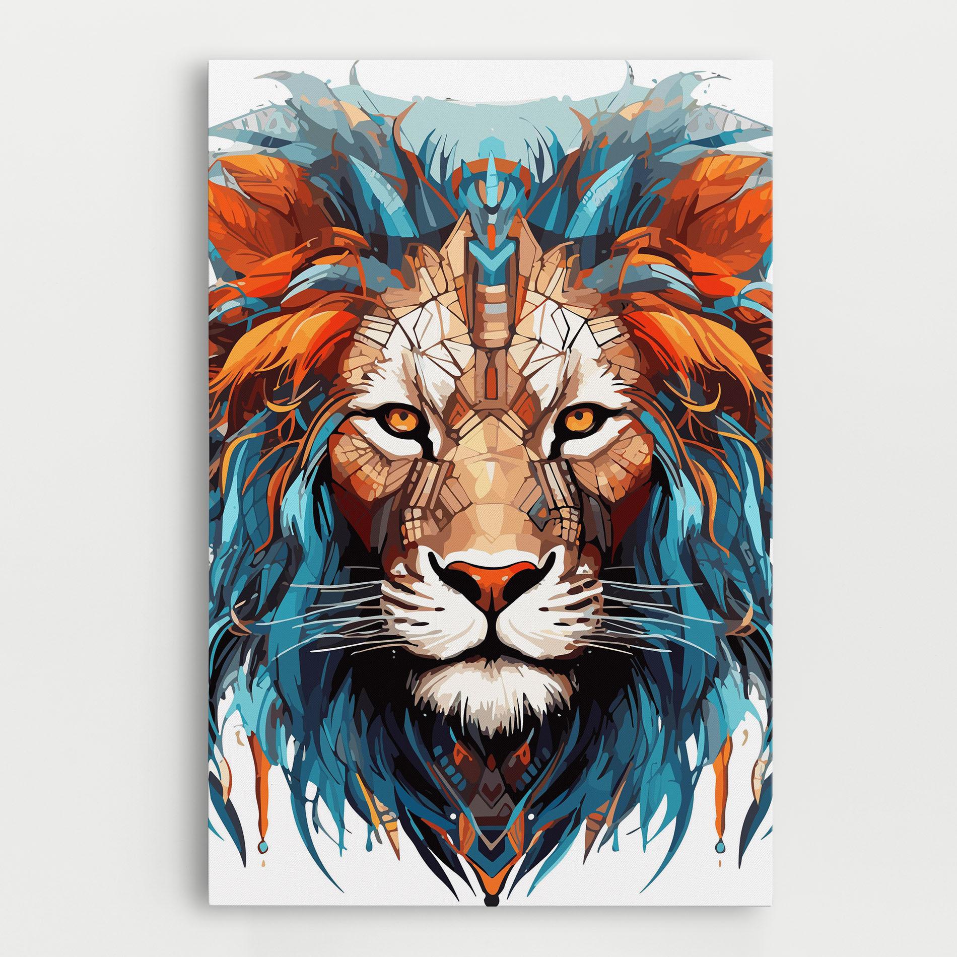 Vászonkép Blue Orange Lion mockup 0
