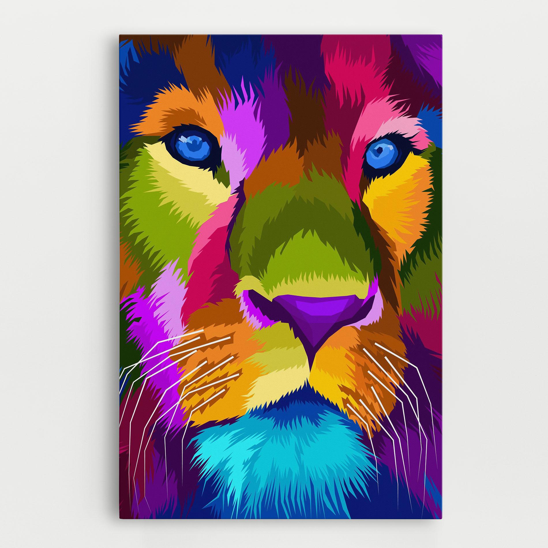 Vászonkép Color Lion Close Up mockup 0