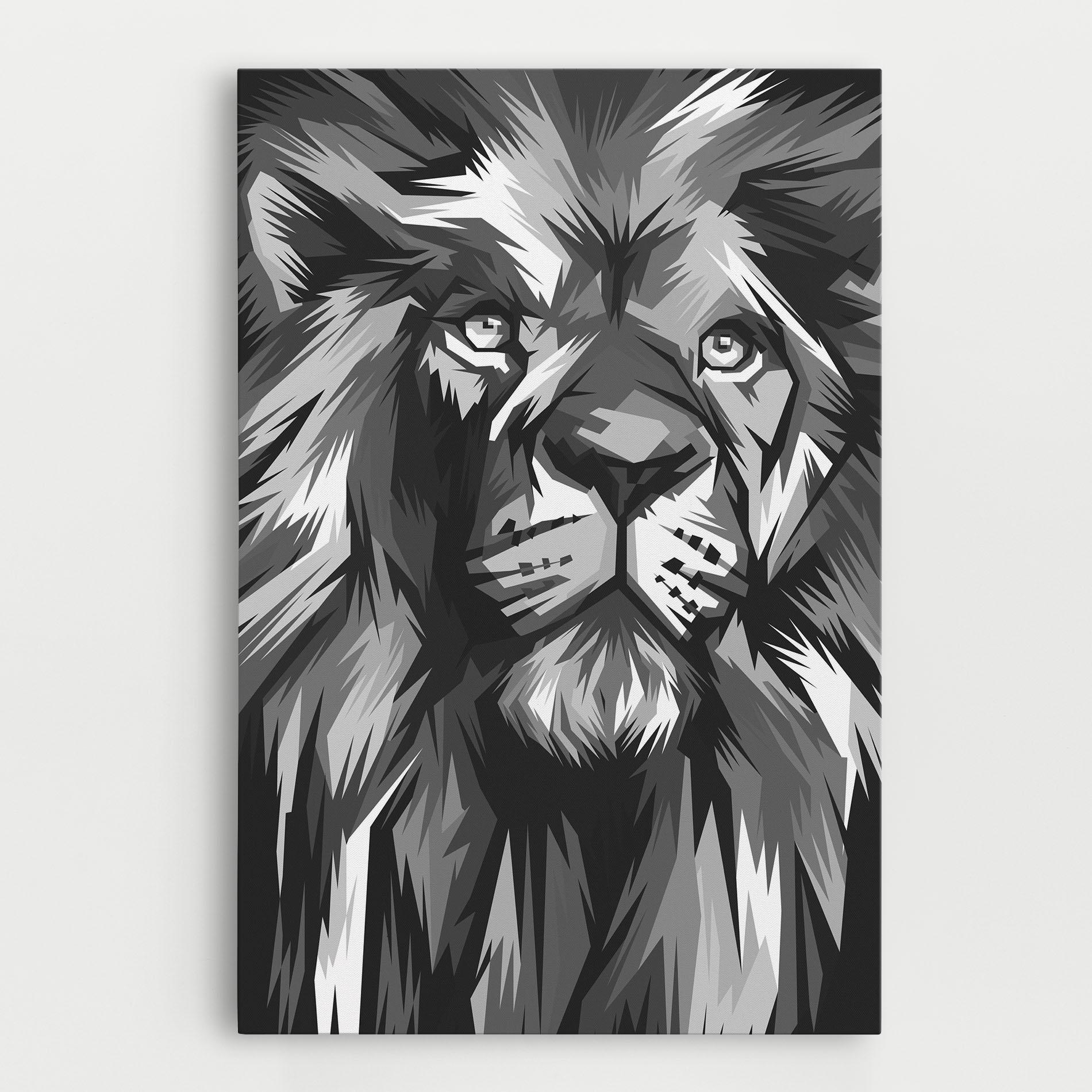 Vászonkép Grey Head Lion mockup 0