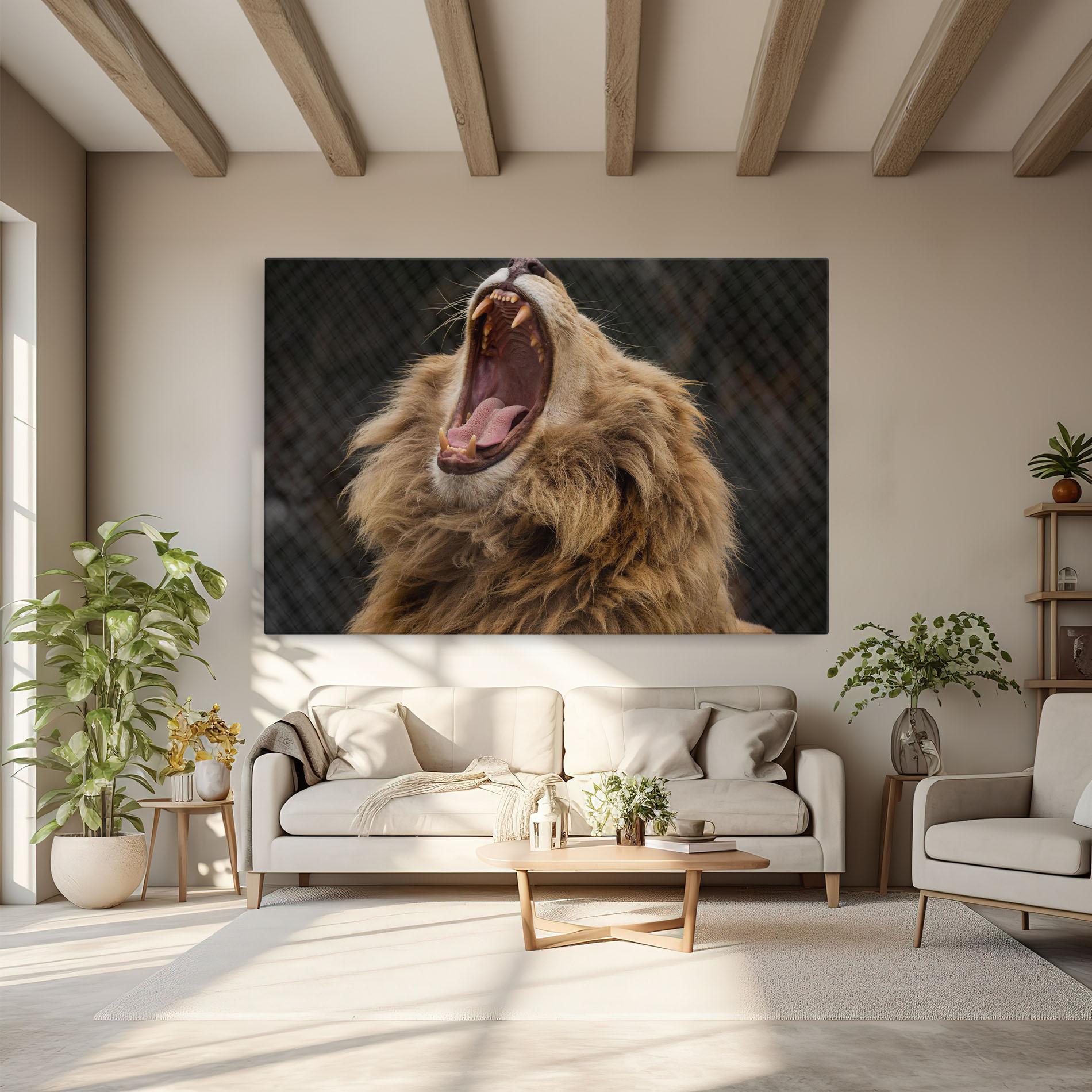 Vászonkép Angry Lion mockup 6