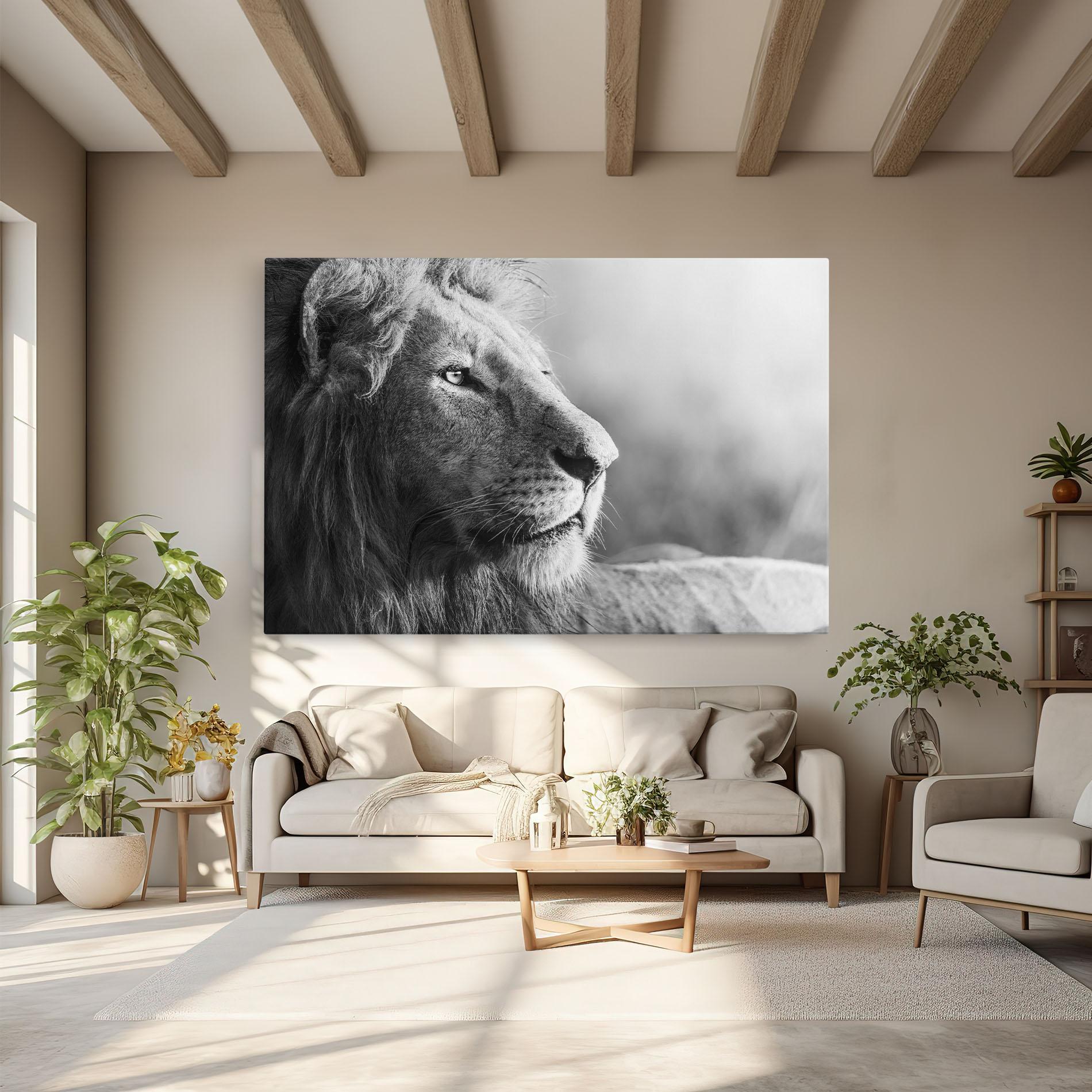 Vászonkép Grey Lion Head mockup 6
