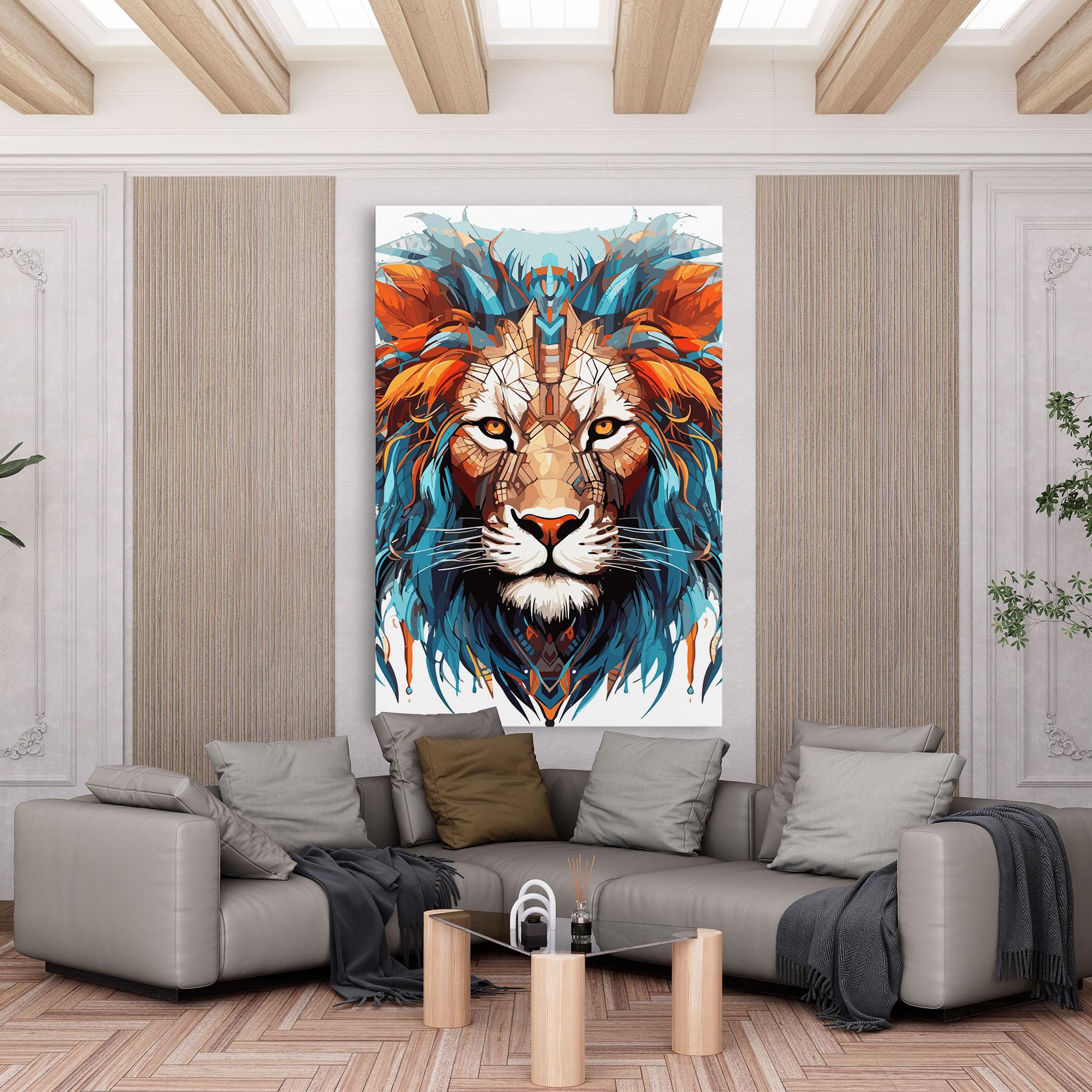 Vászonkép Blue Orange Lion mockup 6