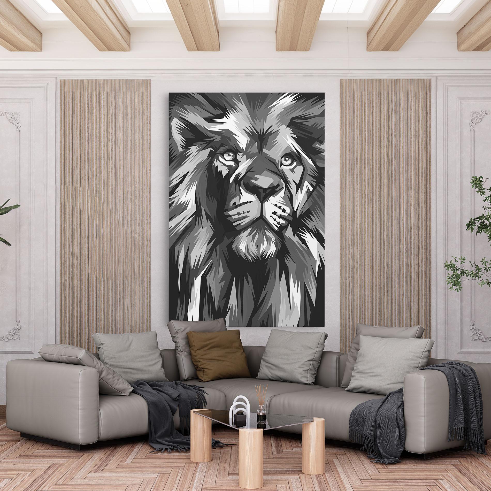 Vászonkép Grey Head Lion mockup 6