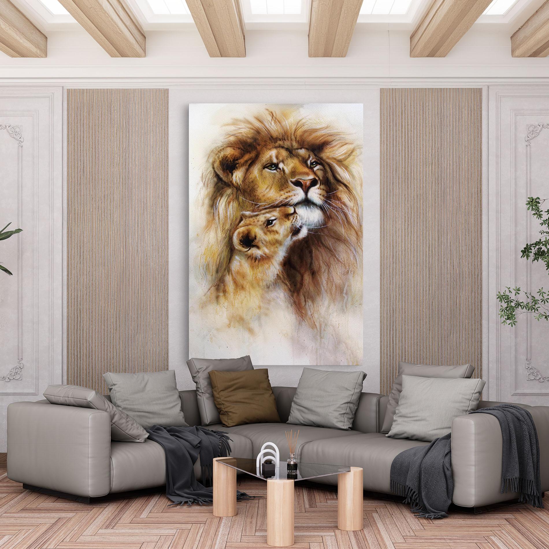 Vászonkép Lion Love mockup 6