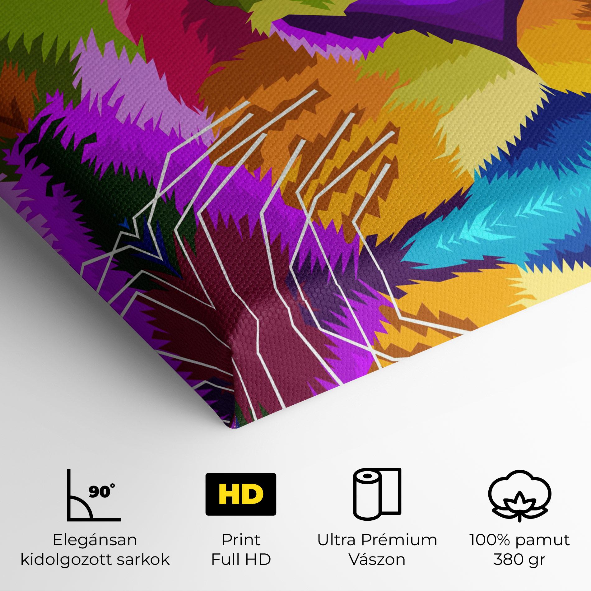 Vászonkép Color Lion Close Up mockup 4