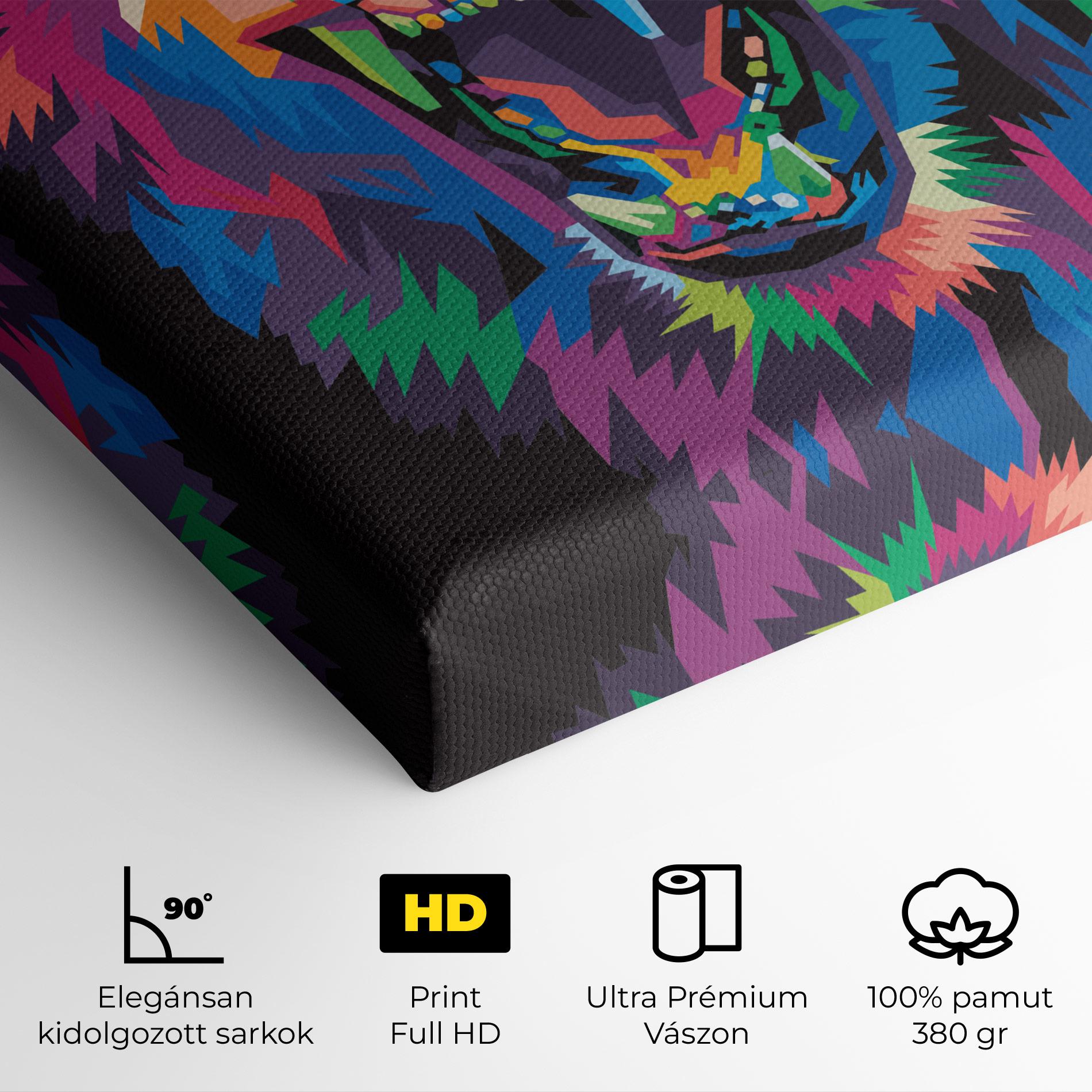 Vászonkép Colorful Lion Head mockup 4