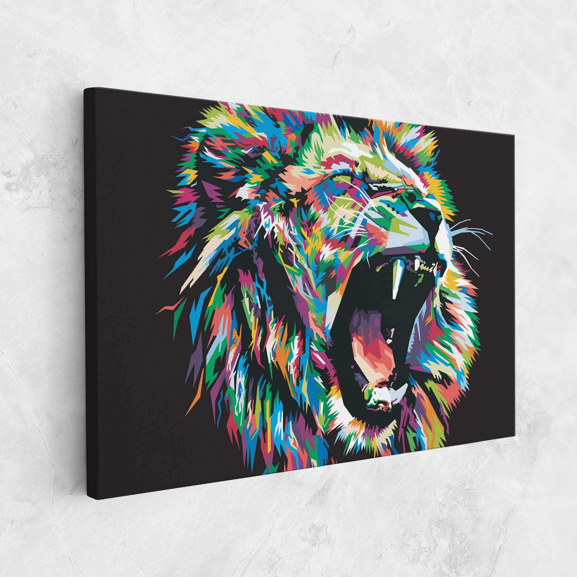 Vászonkép Green Blue Lion mockup 1