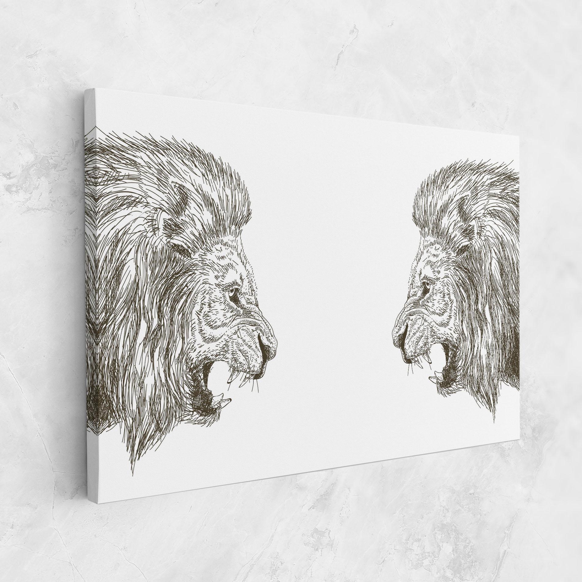 Vászonkép Lion For Text mockup 1