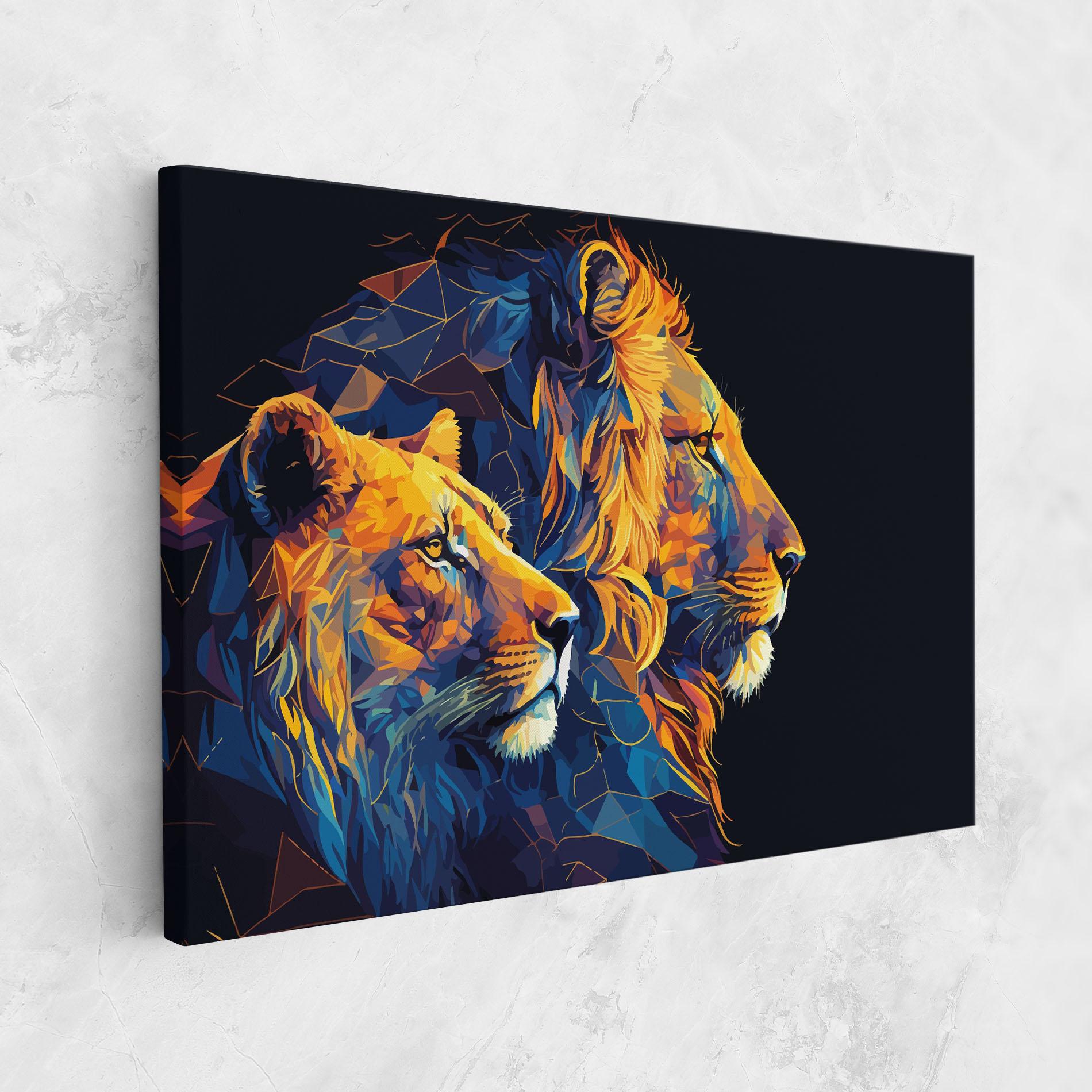 Vászonkép Orange Blue Lion mockup 1