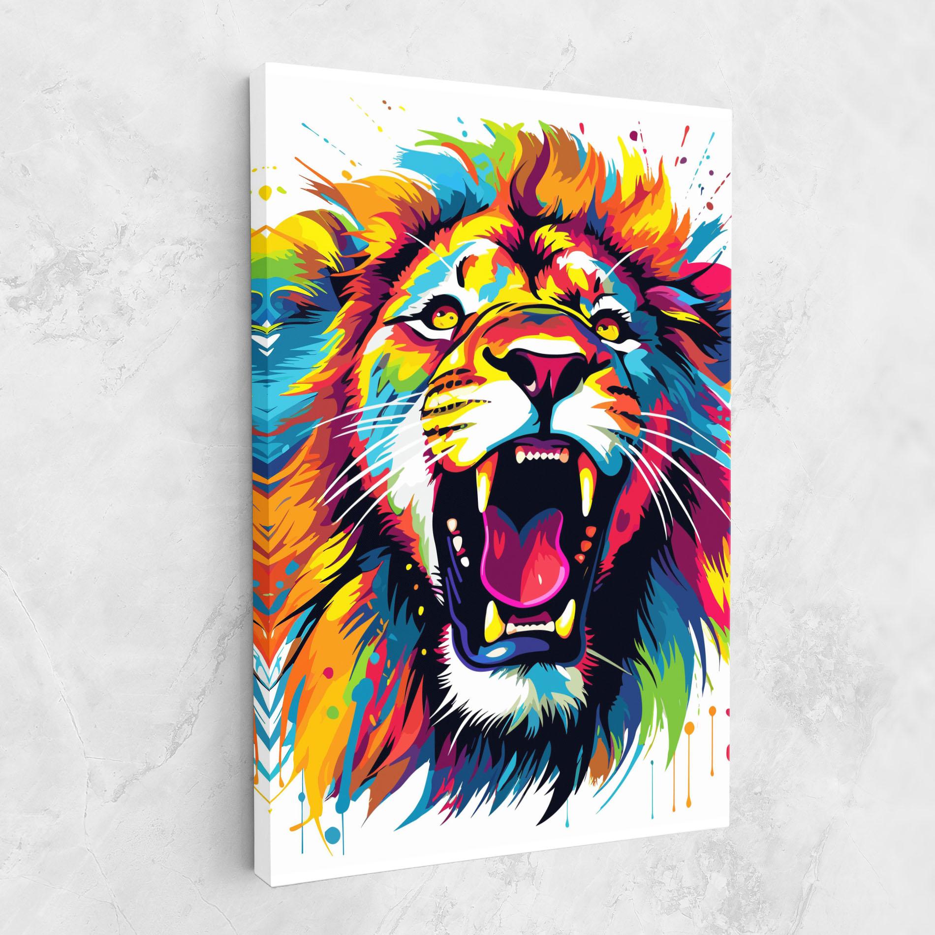 Vászonkép Angry Lion Mix mockup 1