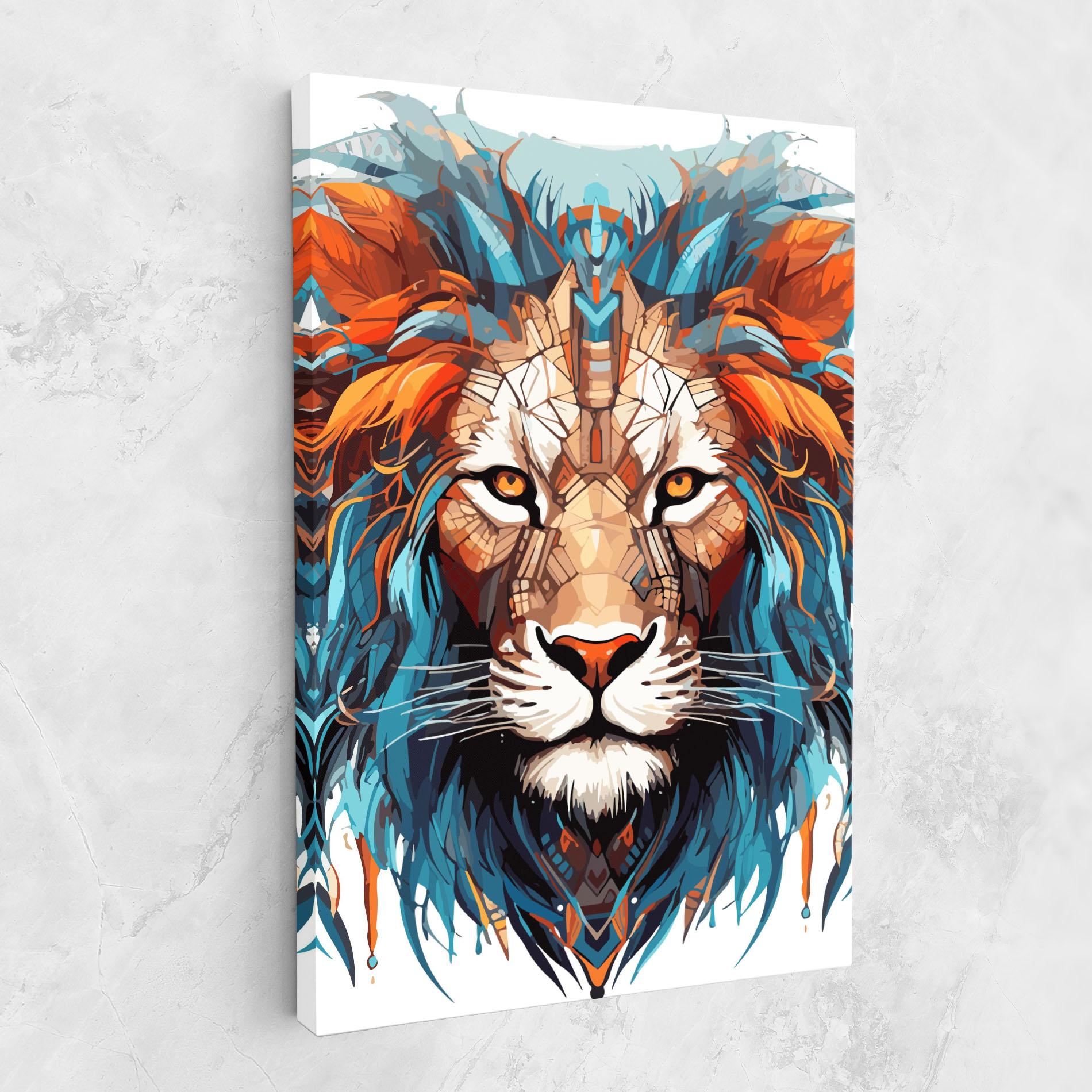 Vászonkép Blue Orange Lion mockup 1