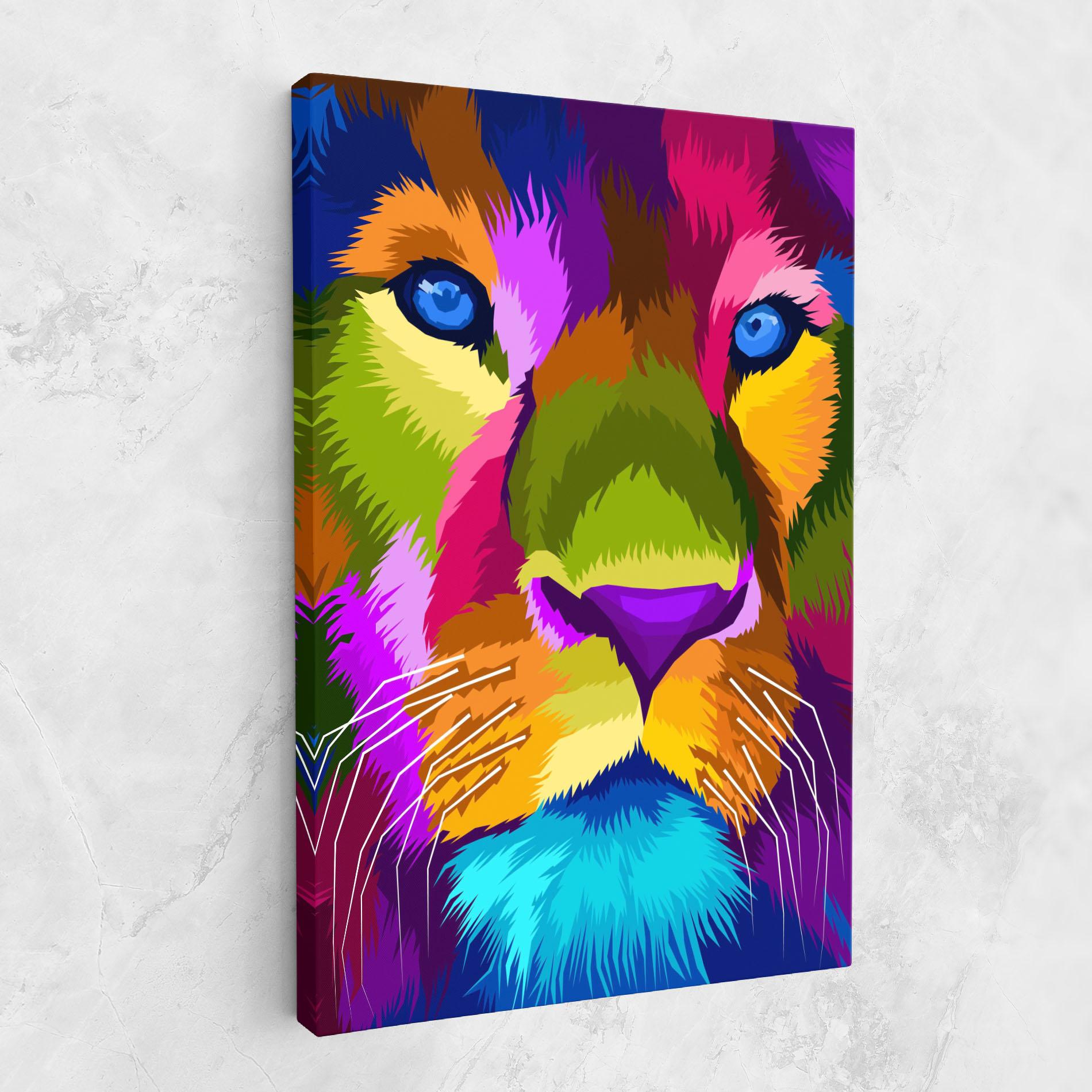 Vászonkép Color Lion Close Up mockup 1