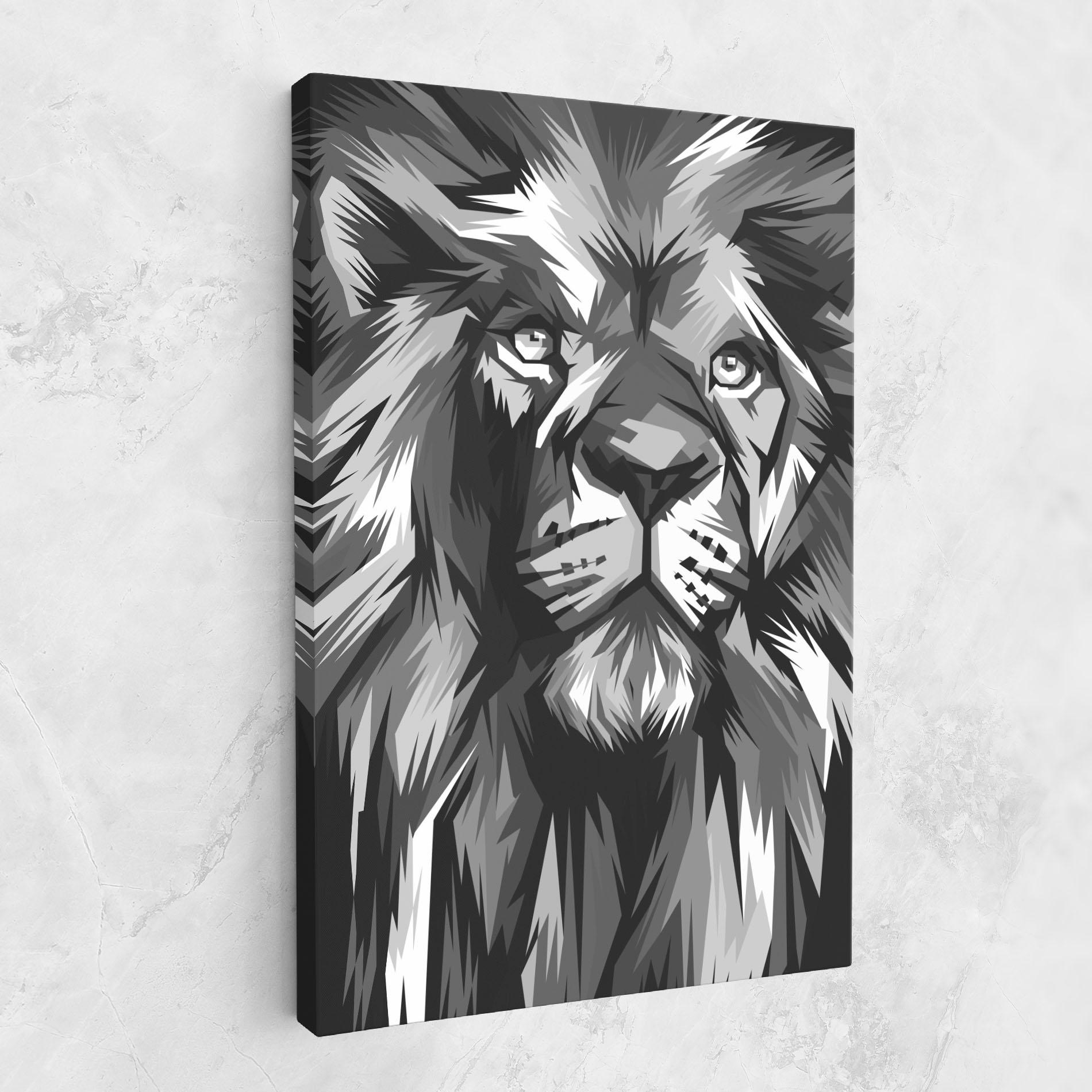 Vászonkép Grey Head Lion mockup 1